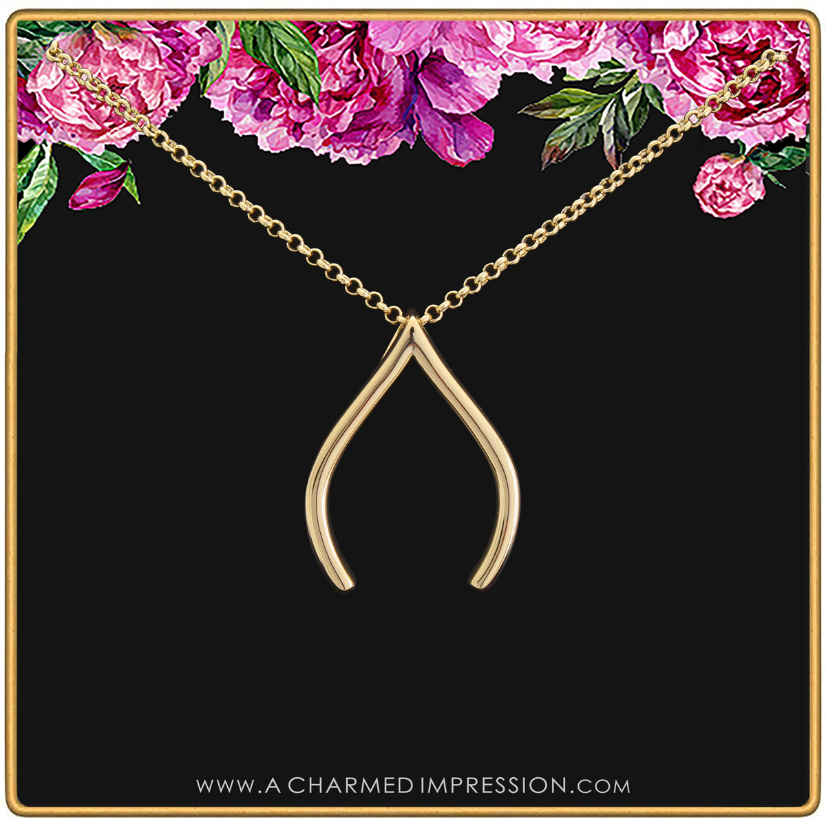 Ring Holder &amp; Gold Wishbone Necklace