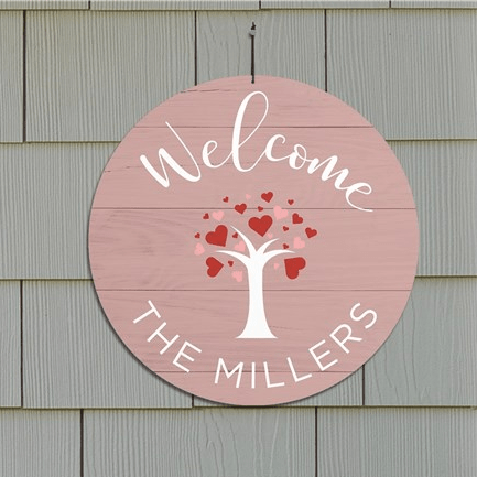 welcome round sign 