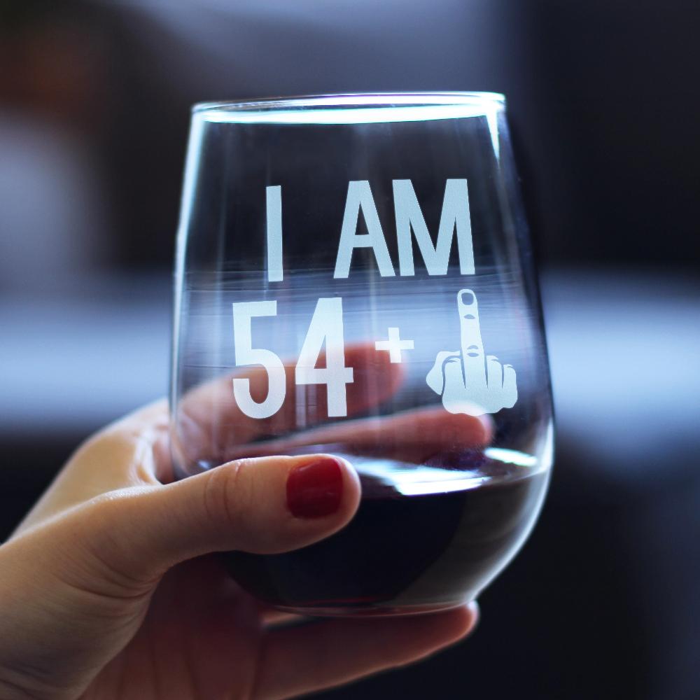 55th Birthday Stemless Wine Glass