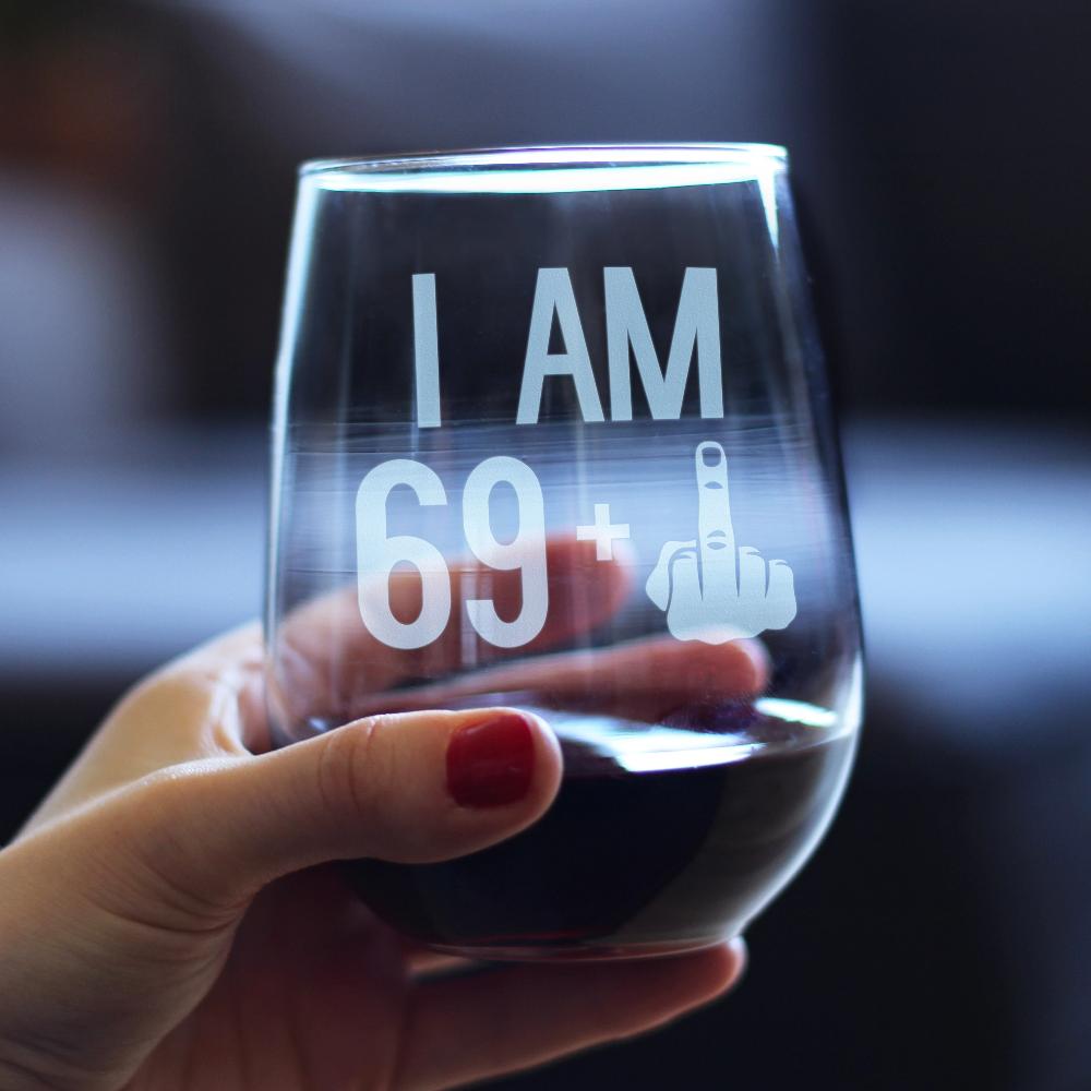 70th Birthday Stemless Wine Glass