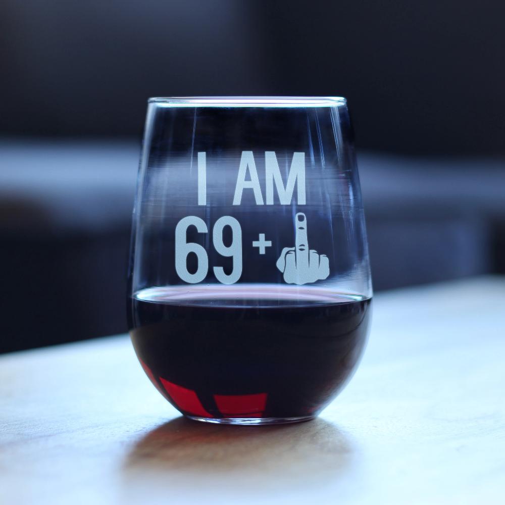 70th Birthday Stemless Wine Glass