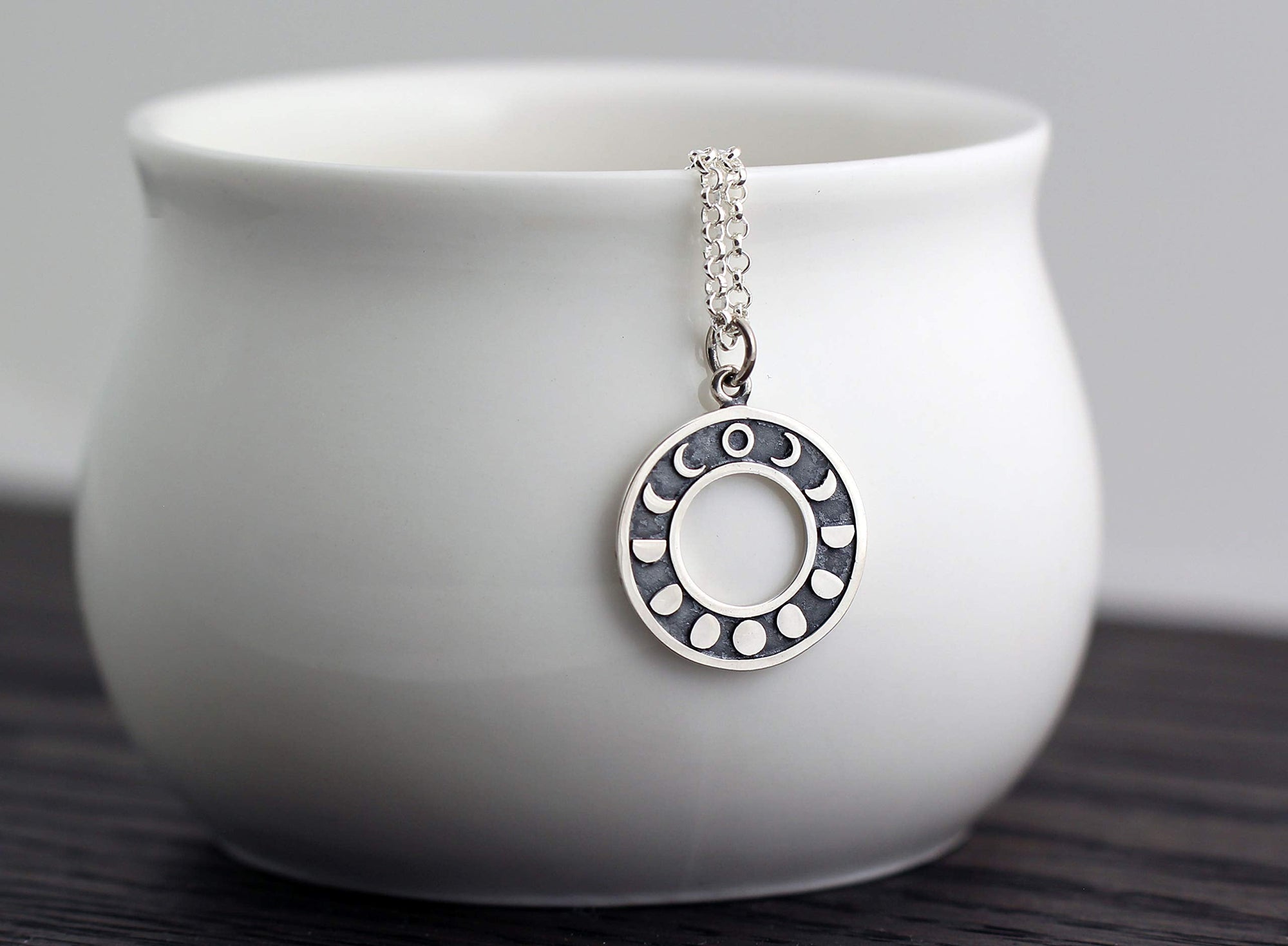 Two Cups Sterling Silver Moon Phase Necklace