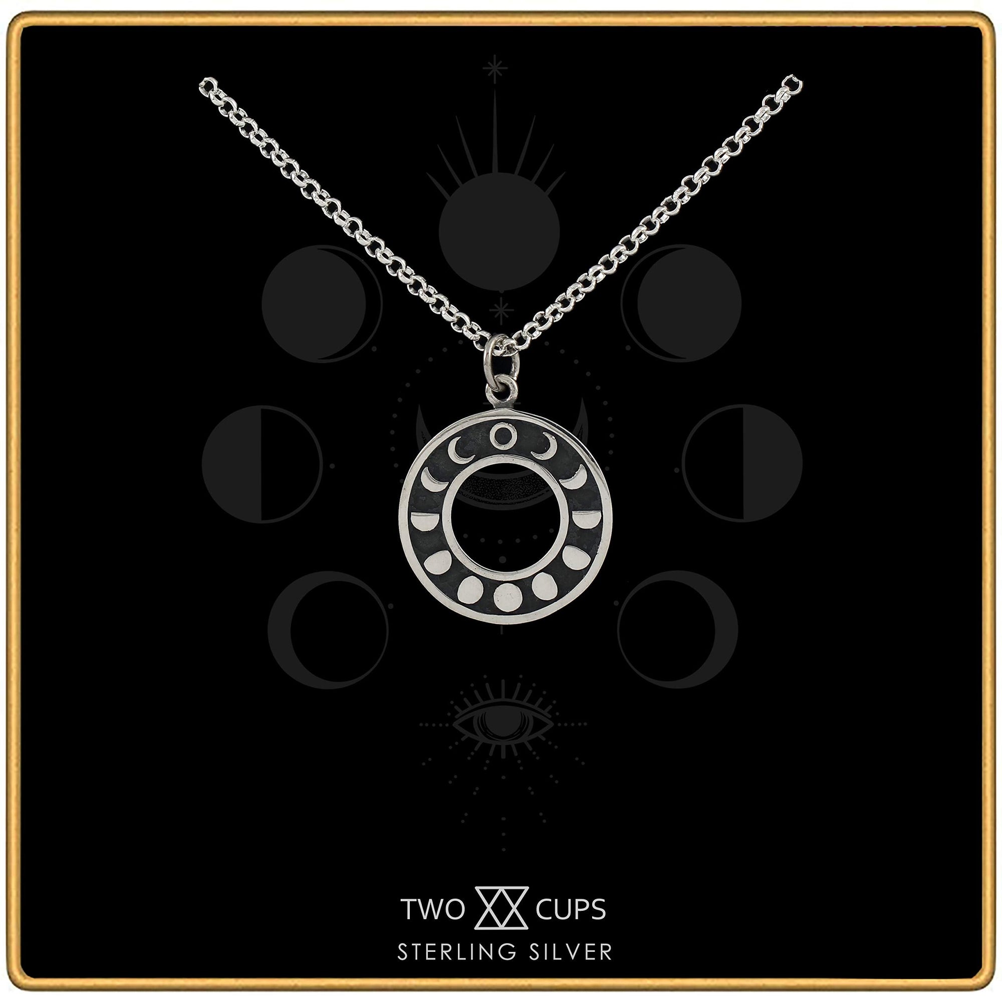 Two Cups Sterling Silver Moon Phase Necklace