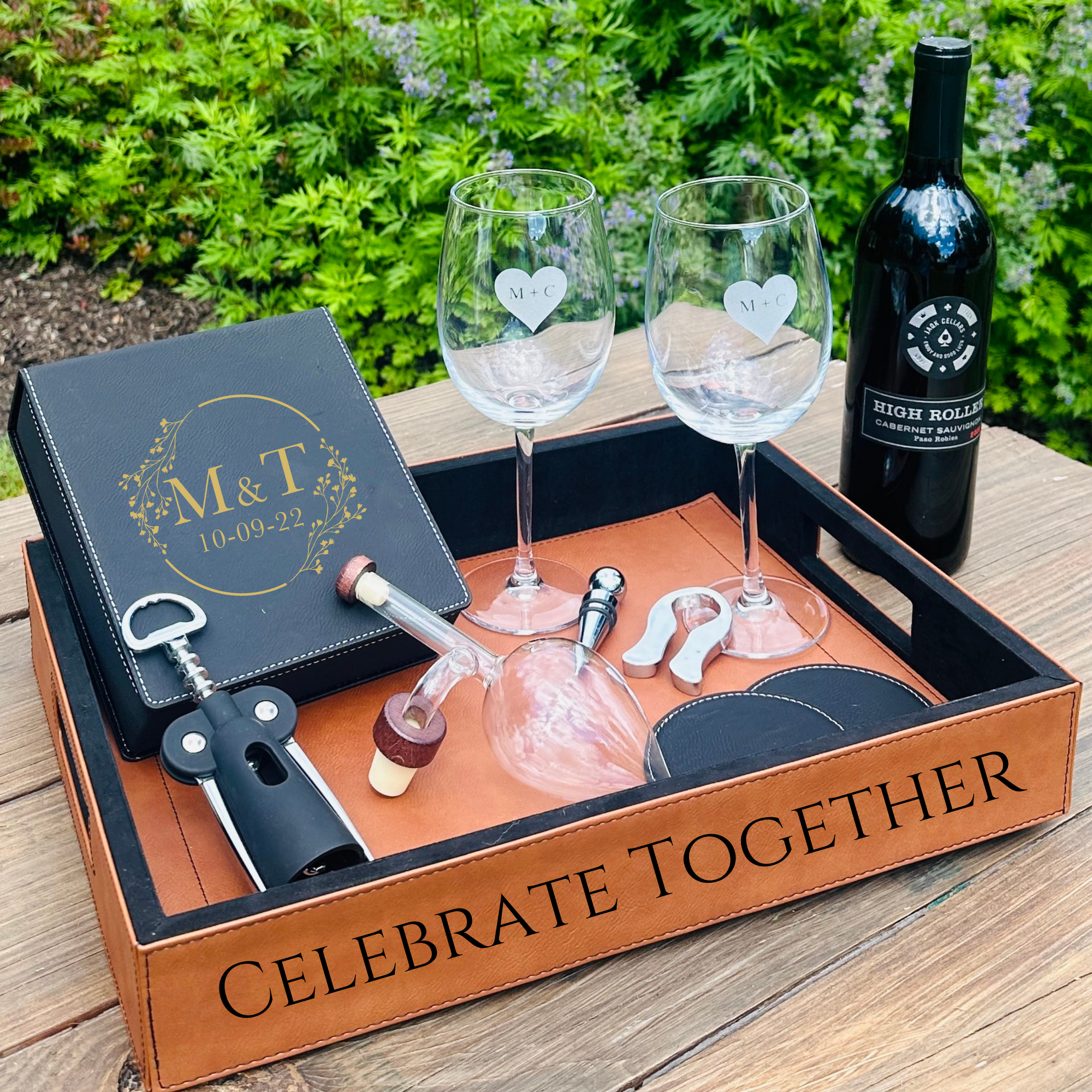 Anniversary Wine and Tray Set