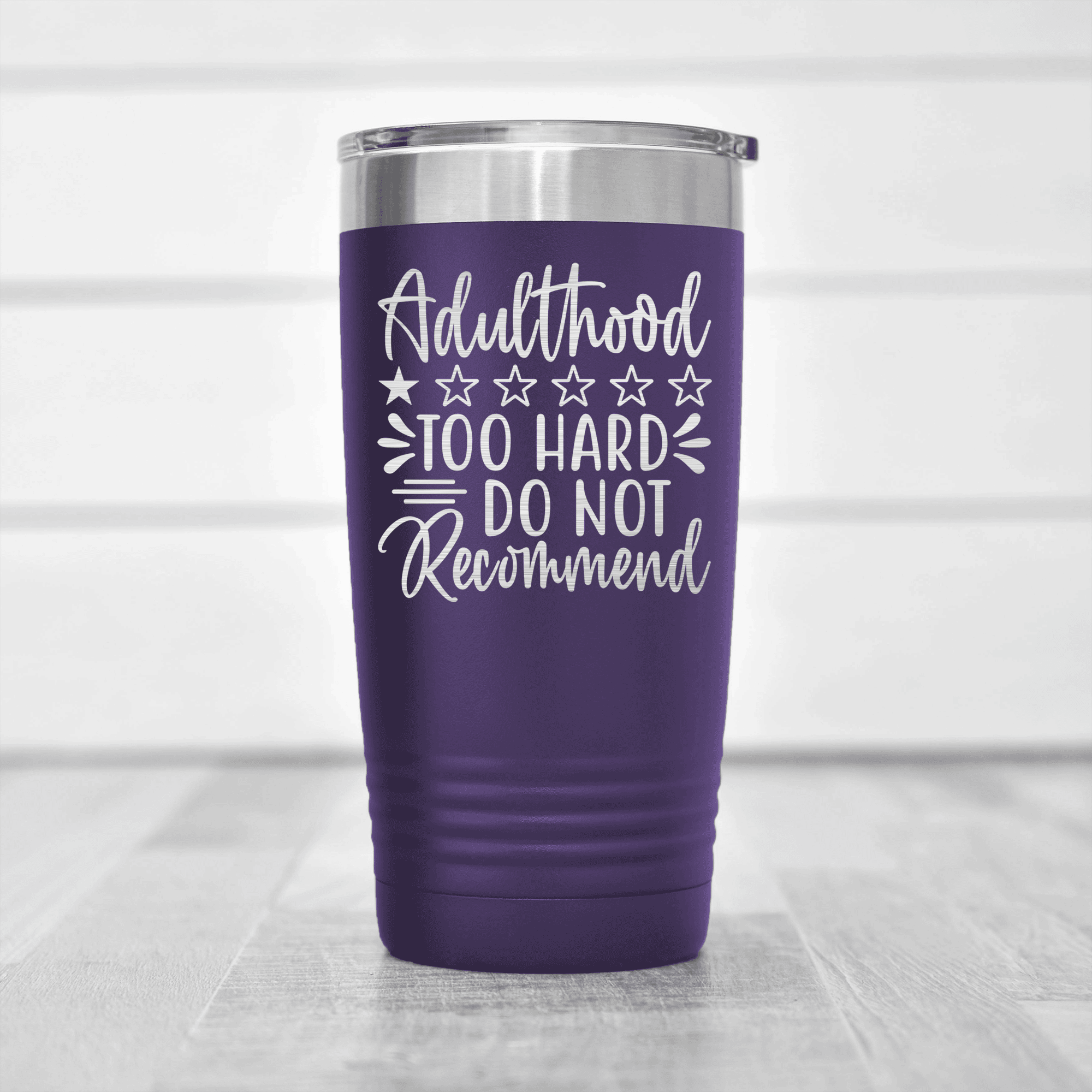 Purple pickelball tumbler Adulting Is Hard