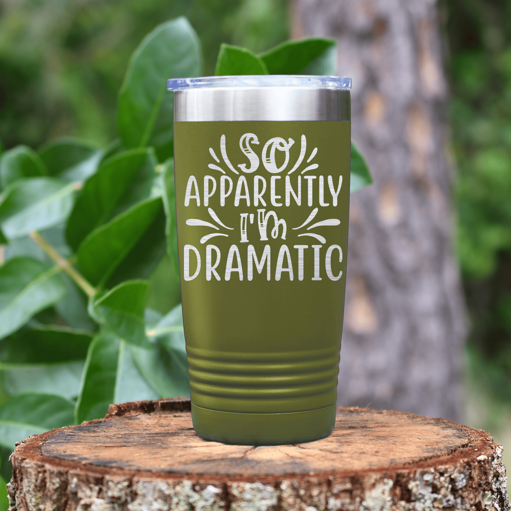 Military Green pickelball tumbler Apparently Dramatic