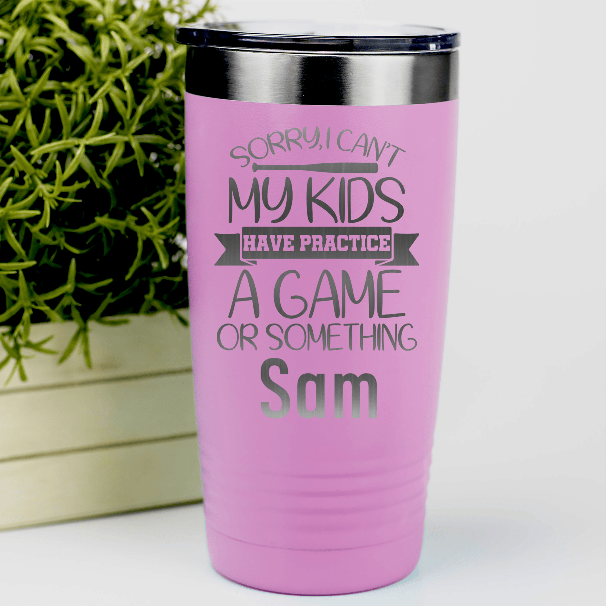 Pink Baseball Mom Tumbler With Baseball Mom Sorry My Kids Have Practice Design