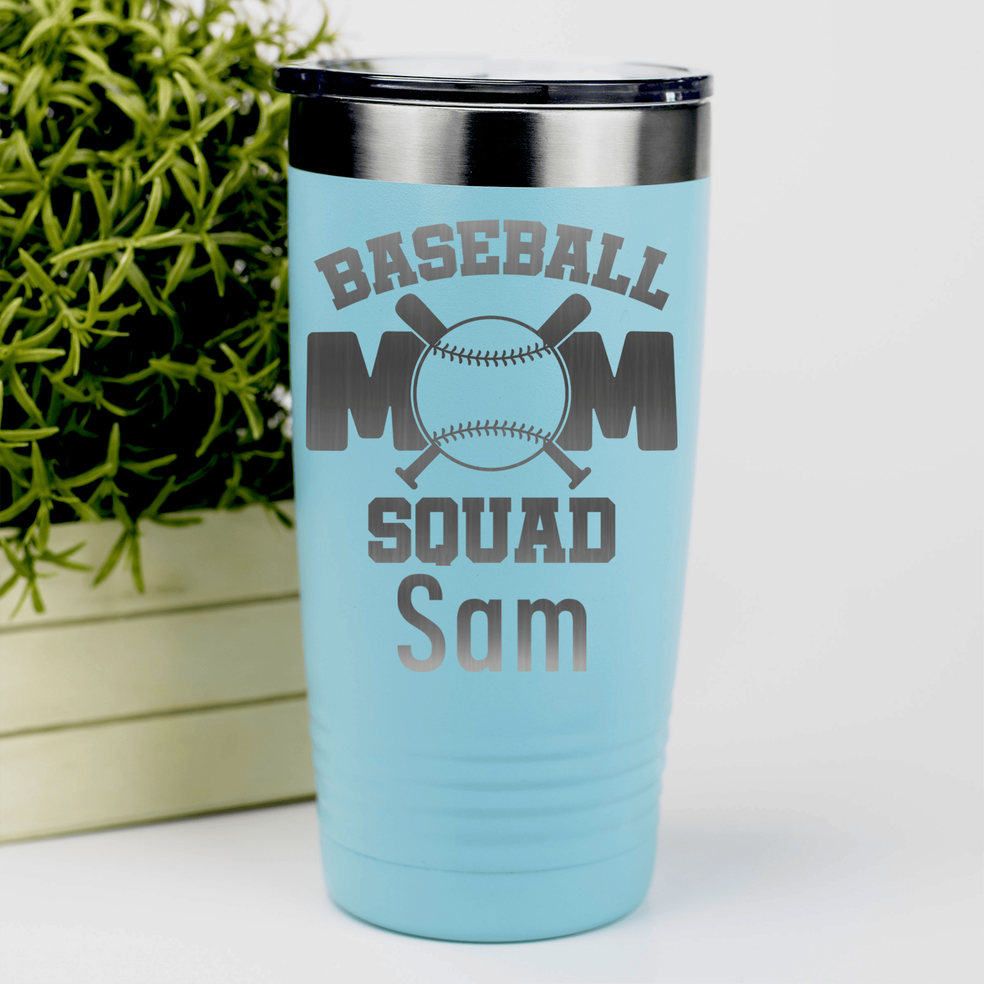 Teal Baseball Mom Tumbler With Baseball Squad Moms Design