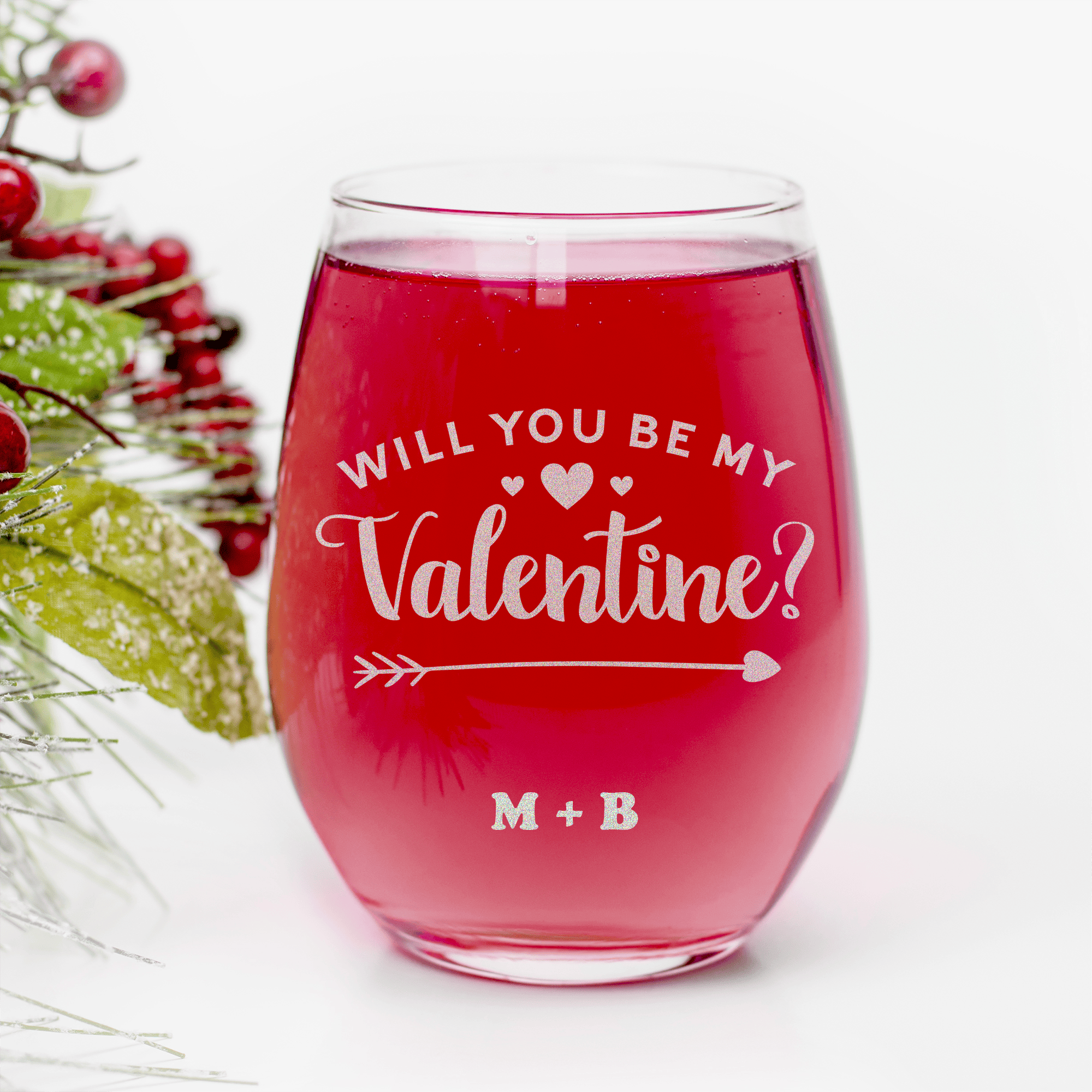 Be My Valentine Stemless Wine Glass