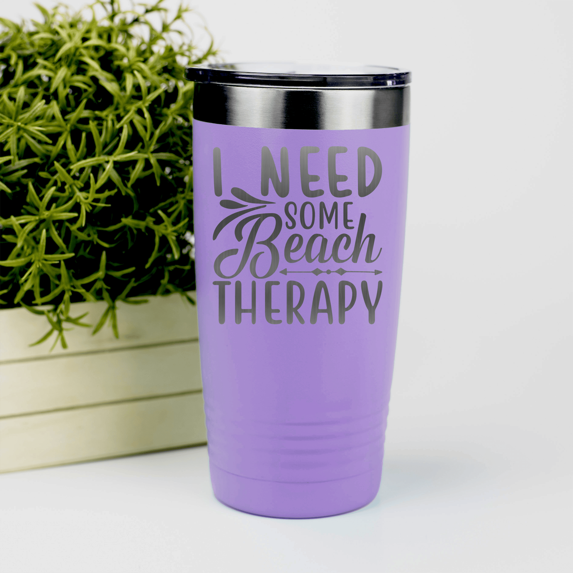 Light Purple pickelball tumbler Beach Therapy