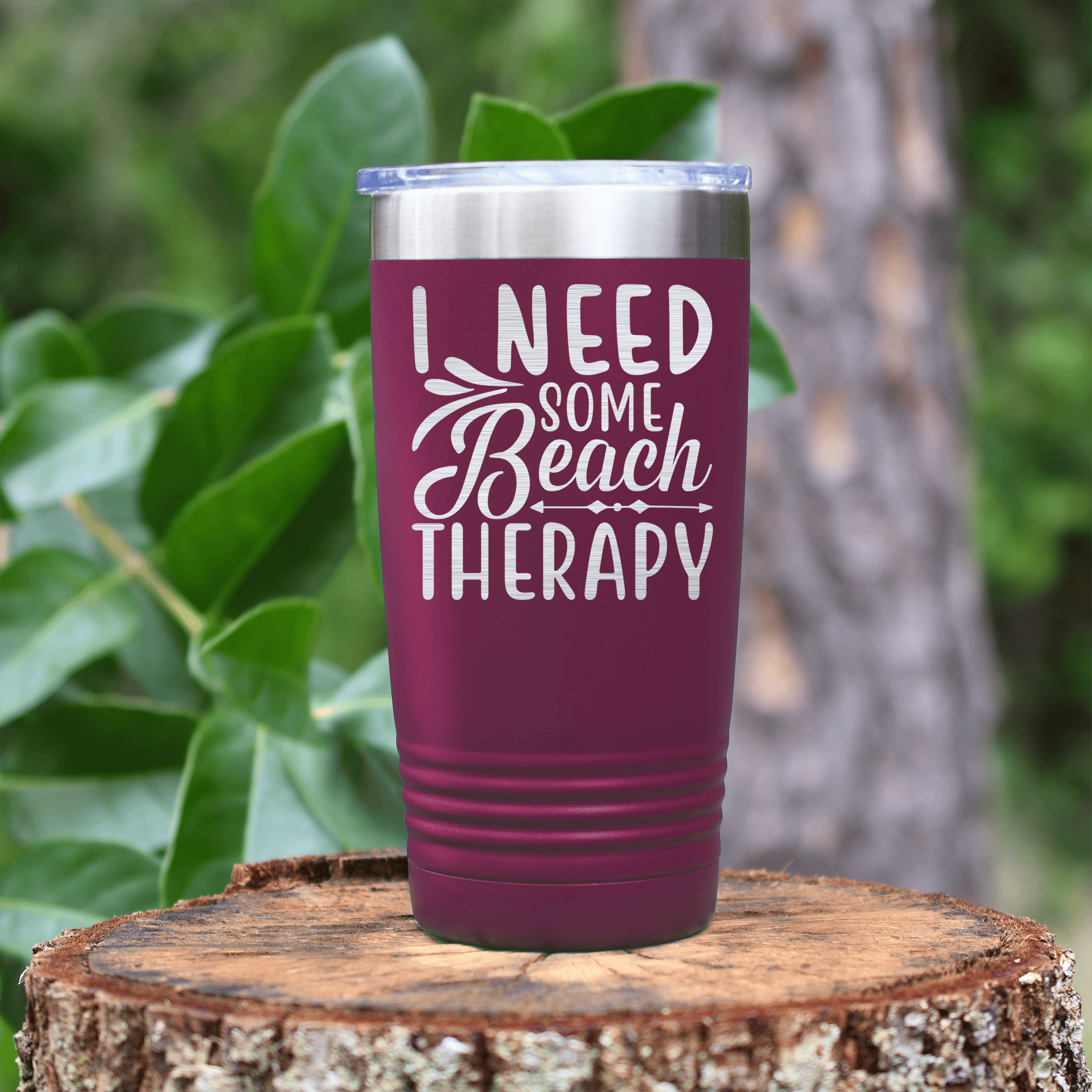 Maroon pickelball tumbler Beach Therapy