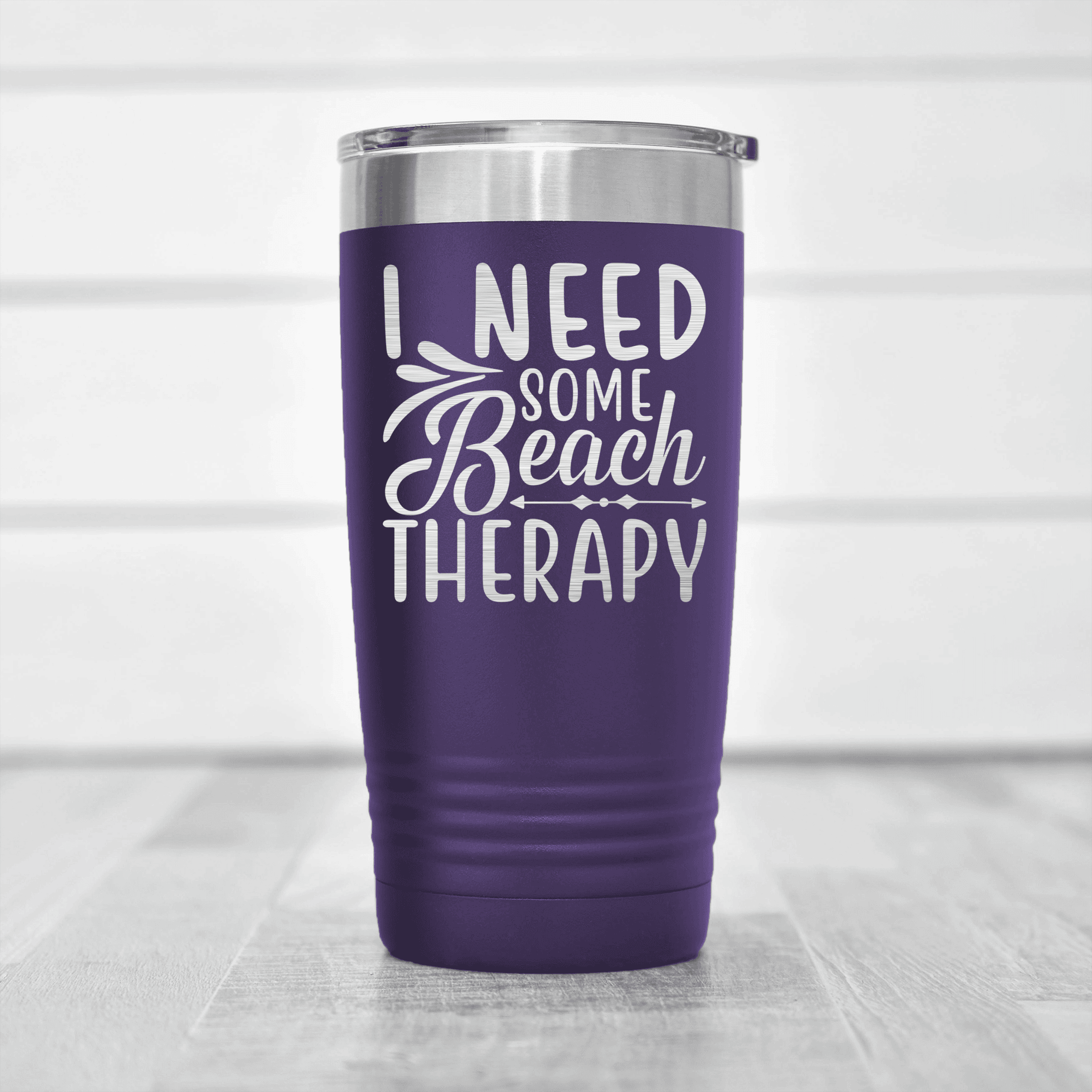 Purple pickelball tumbler Beach Therapy