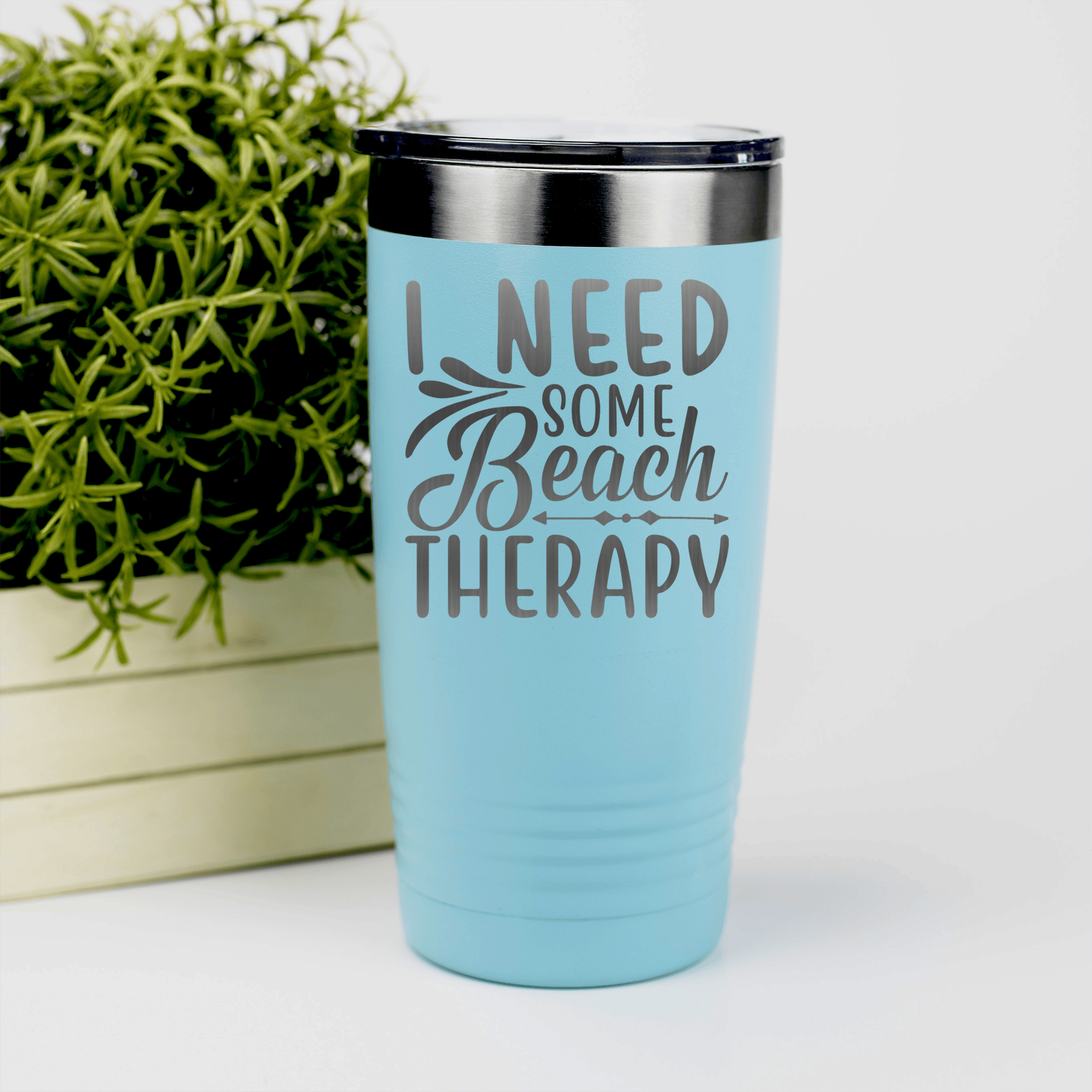 Teal pickelball tumbler Beach Therapy