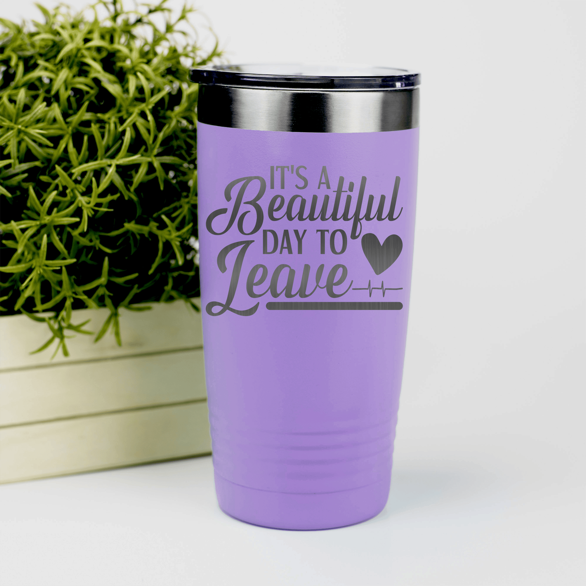 Light Purple pickelball tumbler Beautiful Day To Leave