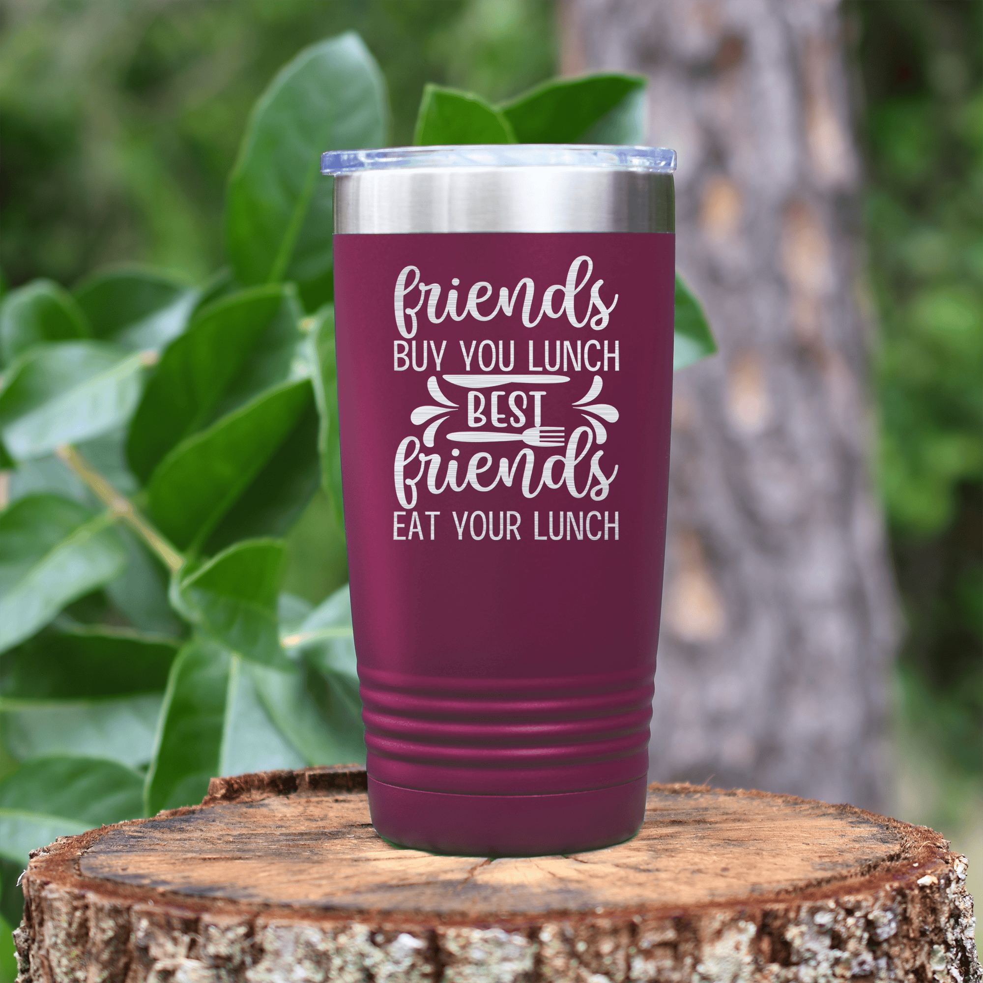 Maroon pickelball tumbler Best Friends Eat Your Lunch