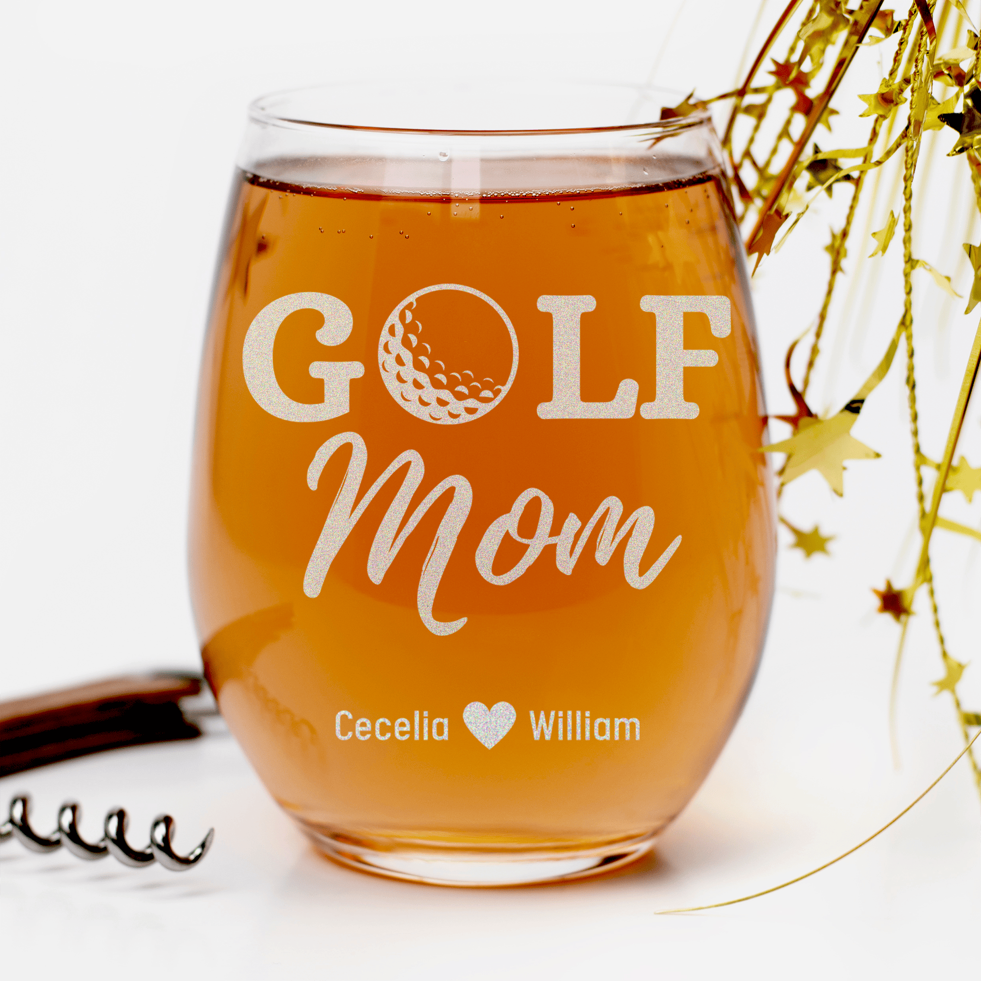 Best Golf Mom Stemless Wine Glass