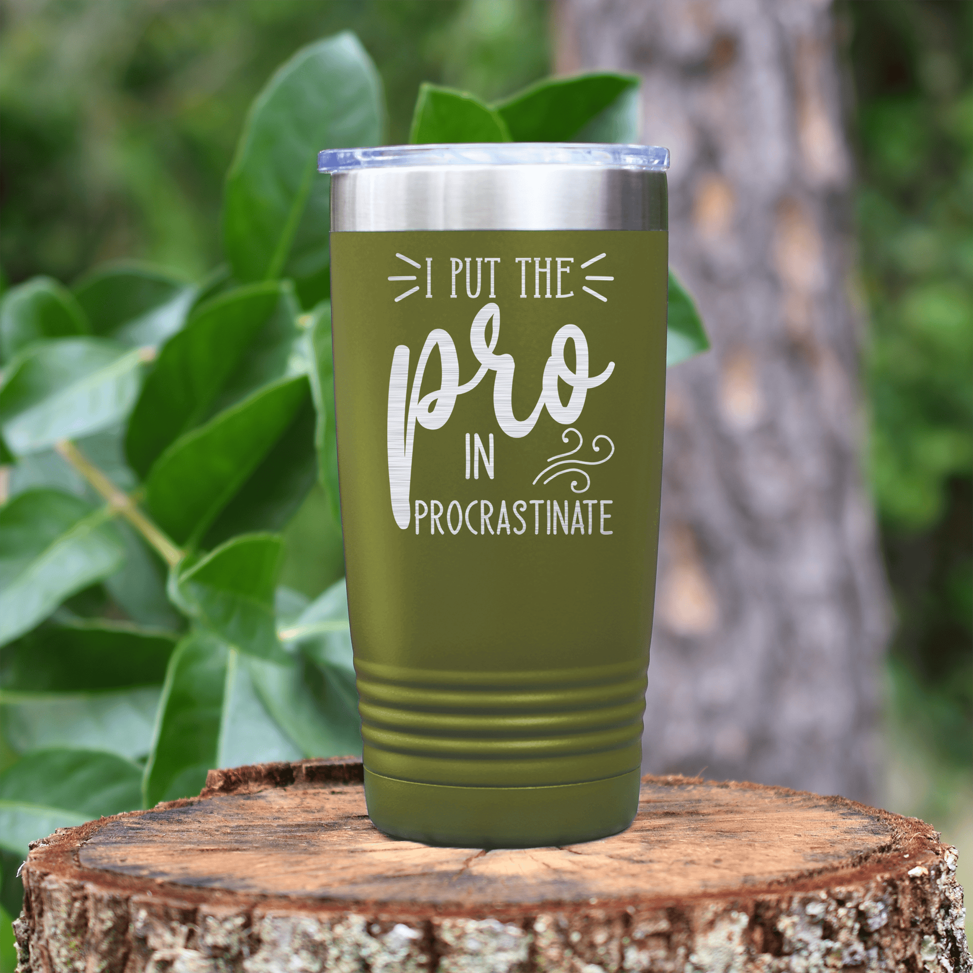 Military Green pickelball tumbler Best Procrastinator