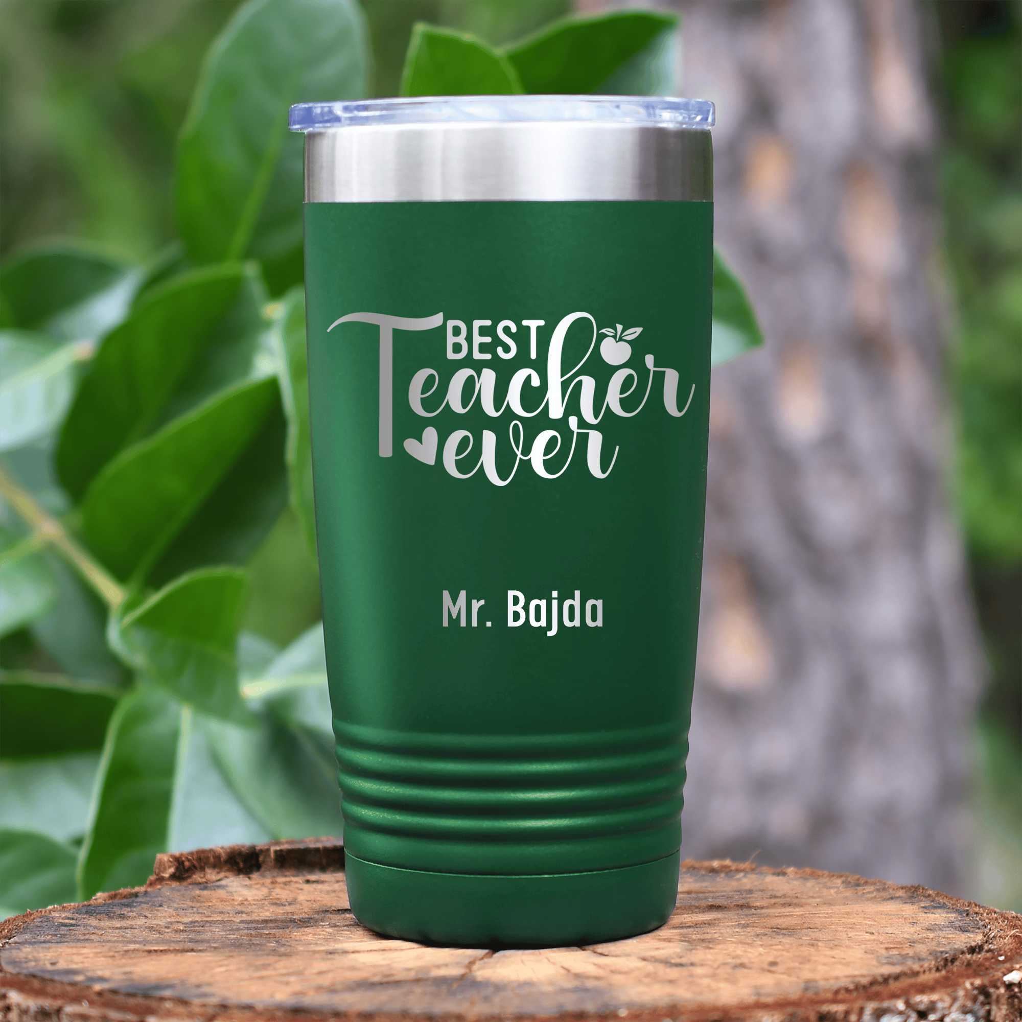 Green Teacher Tumbler With Best Teacher Every Script Design