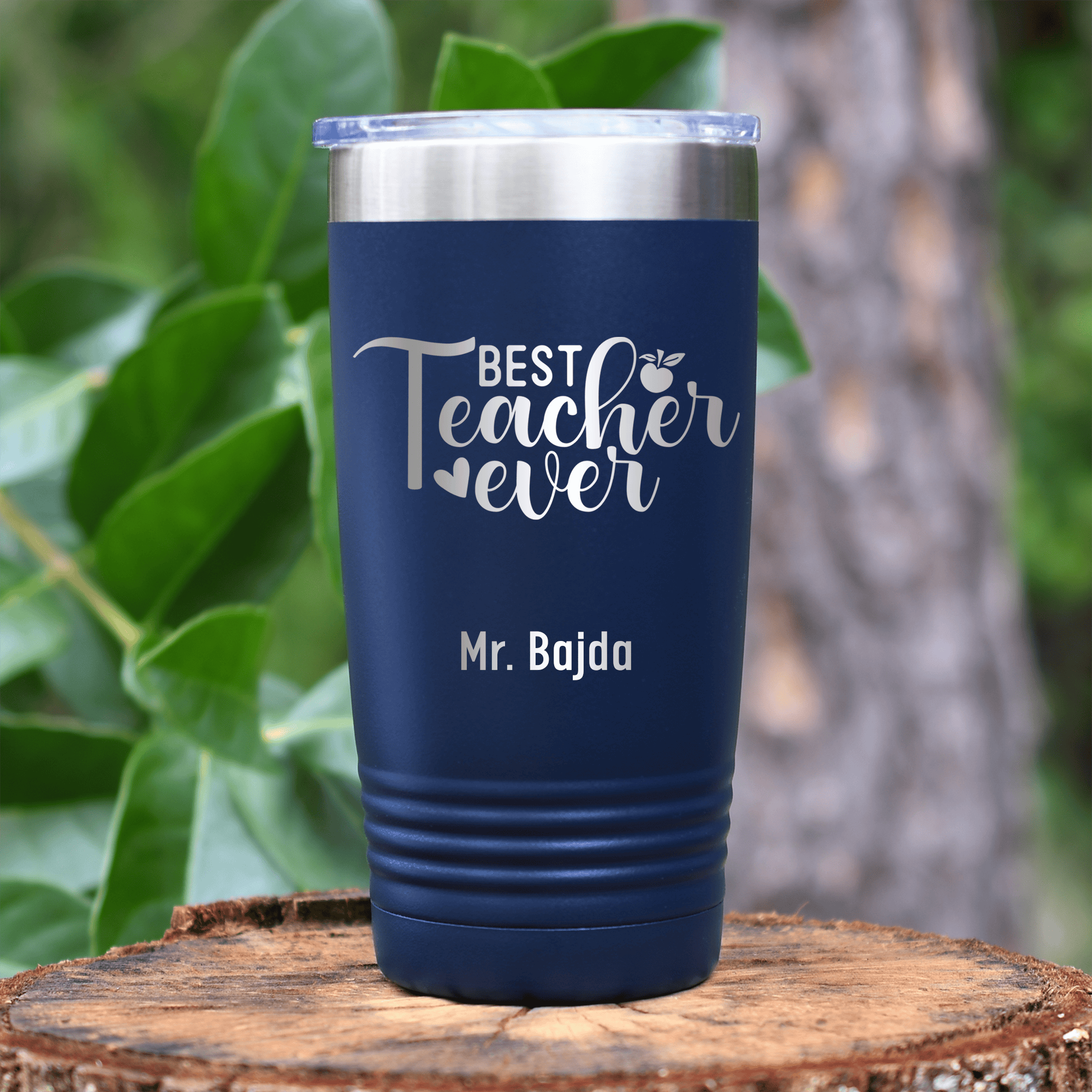 Navy Teacher Tumbler With Best Teacher Every Script Design