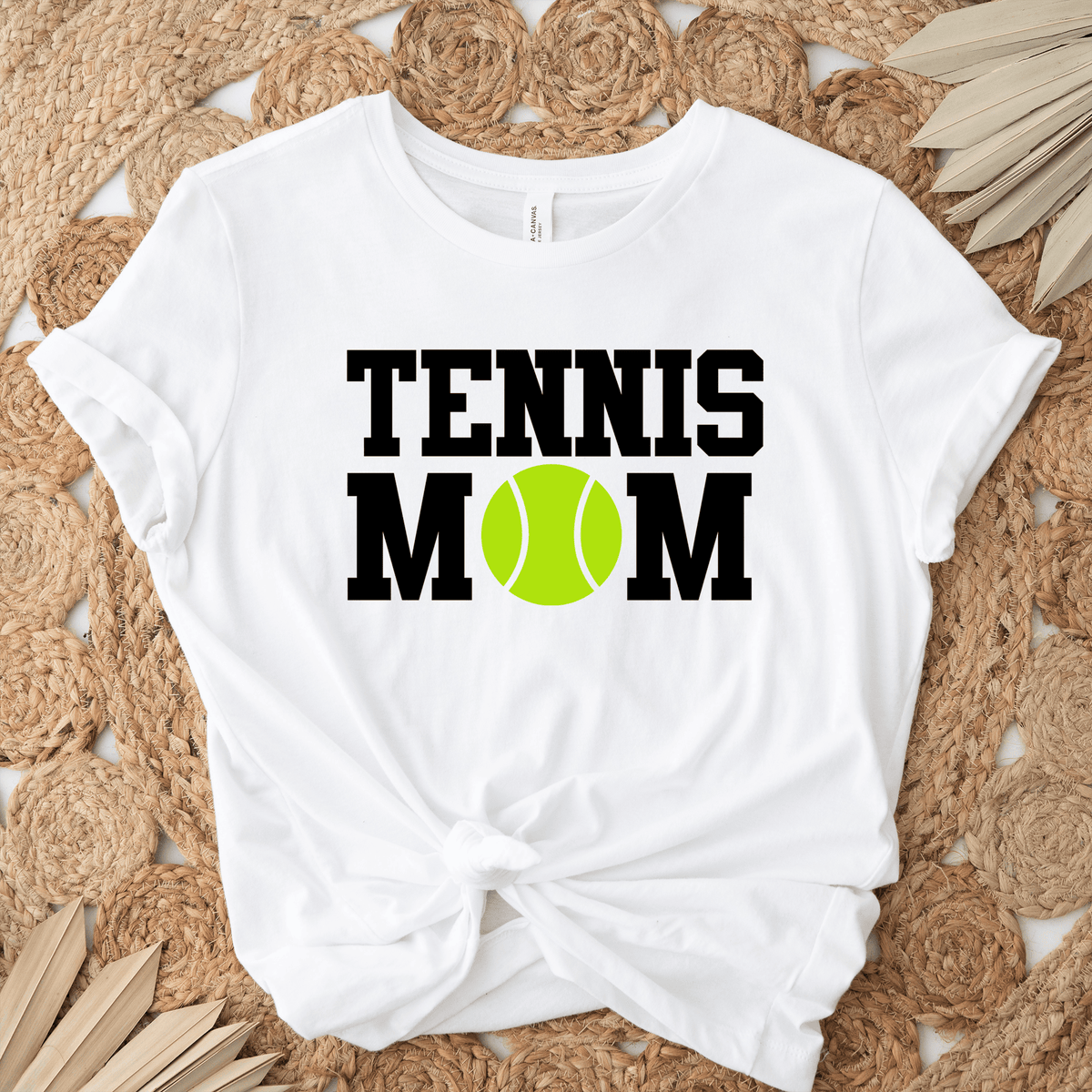 Womens White T Shirt with Best-Tennis-Mom design