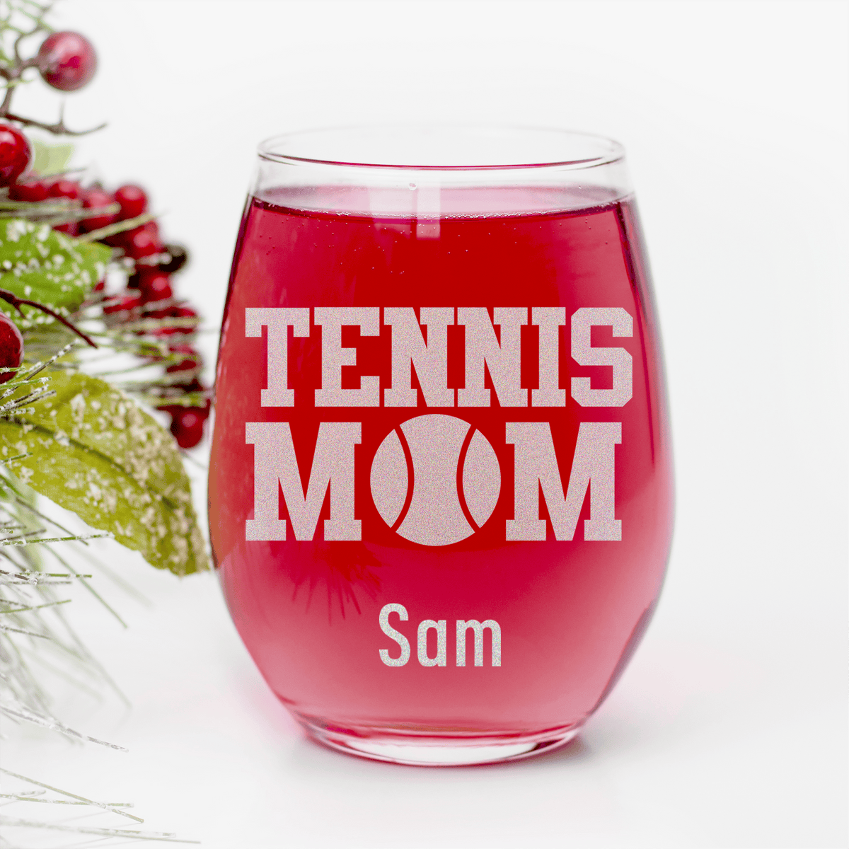 Best Tennis Mom Stemless Wine Glass