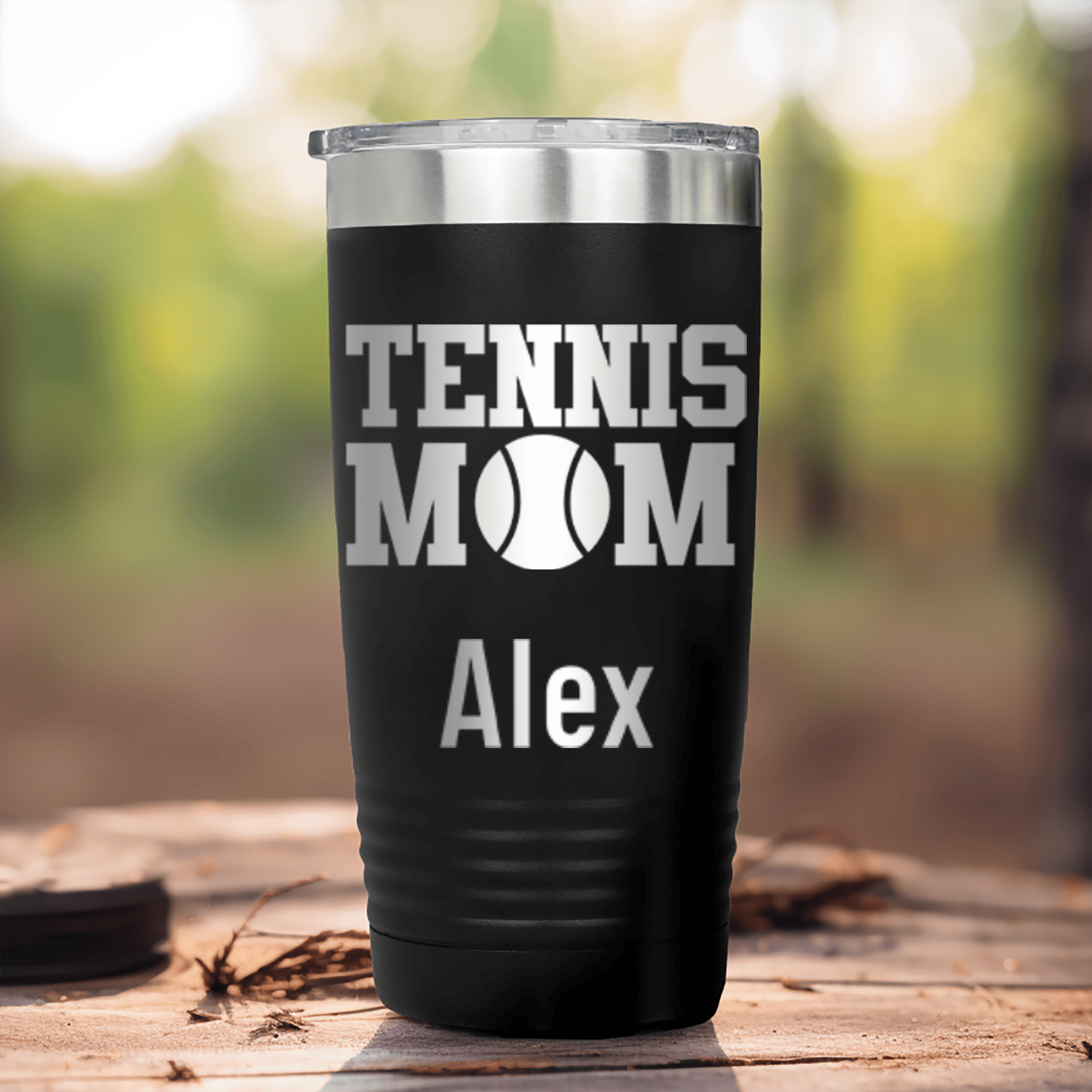 Black Tennis For Her Tumbler With Best Tennis Mom Design