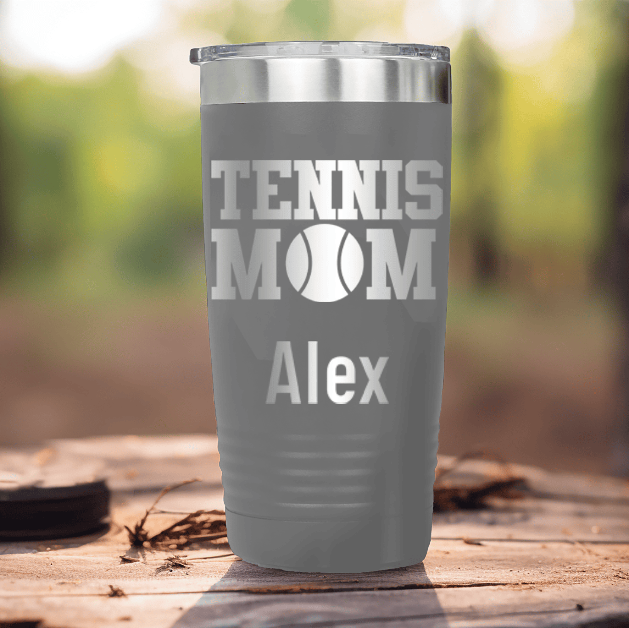 Grey Tennis For Her Tumbler With Best Tennis Mom Design