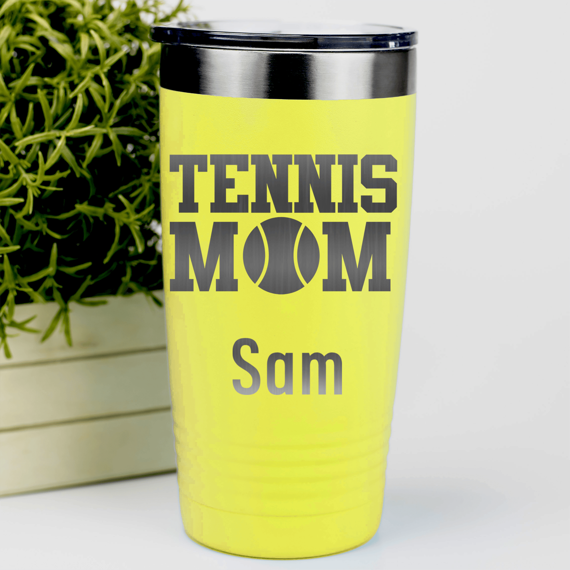 Yellow Tennis For Her Tumbler With Best Tennis Mom Design