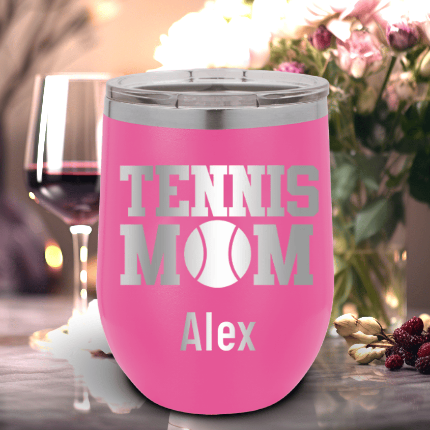 Pink Tennis For Her Wine Tumbler With Best Tennis Mom Design