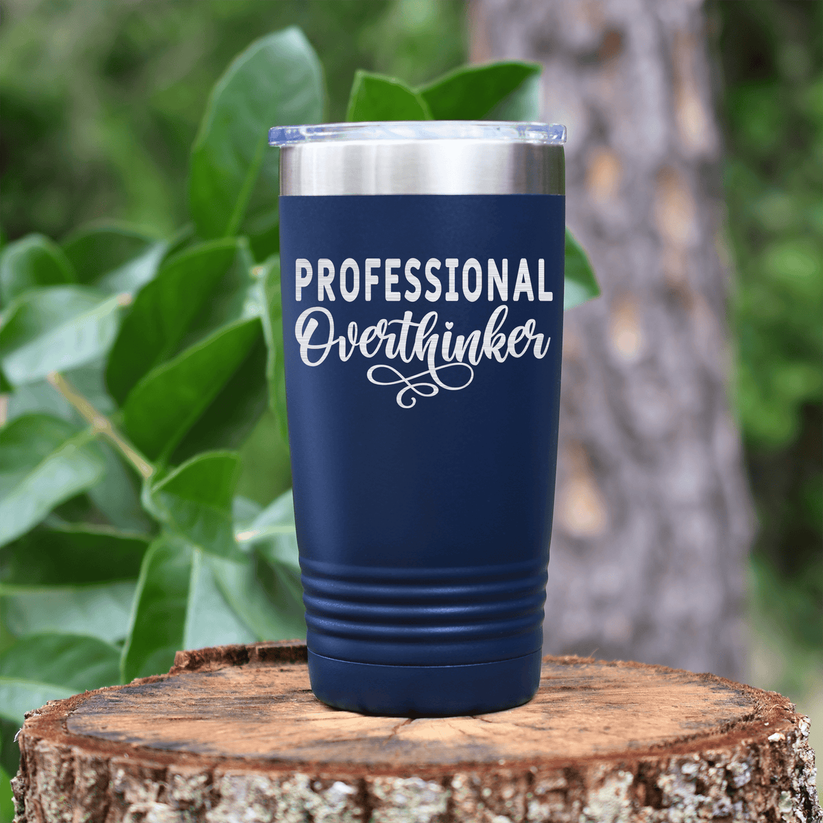 Navy pickelball tumbler Big Time Overthinker