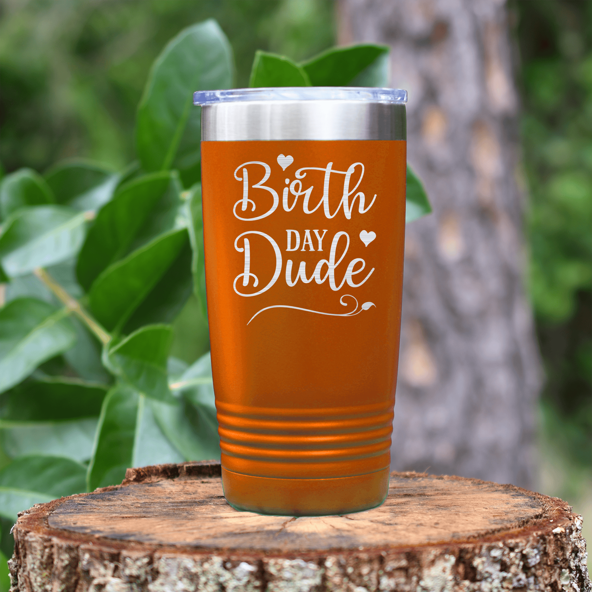 Orange birthday tumbler Birth Day Dude