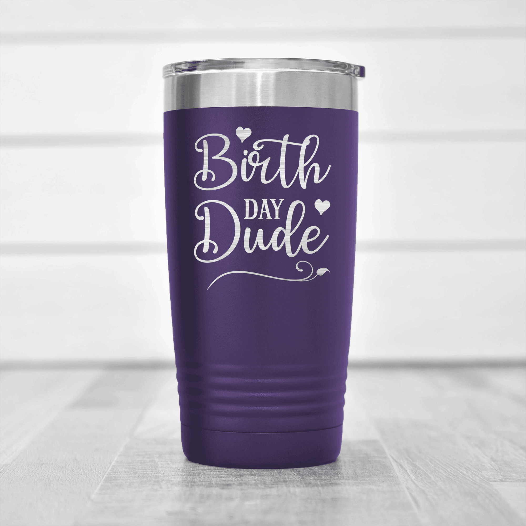 Purple birthday tumbler Birth Day Dude