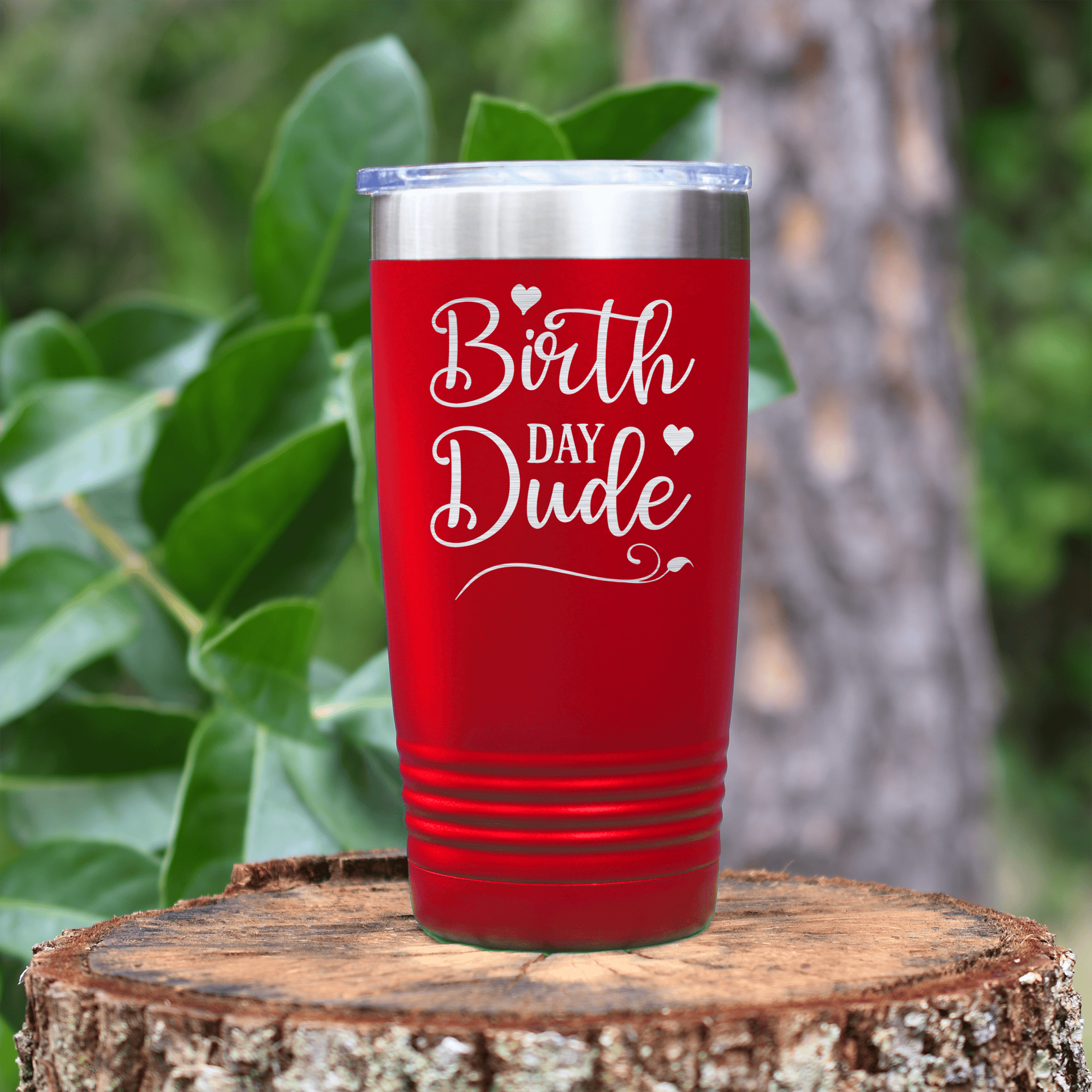 Red birthday tumbler Birth Day Dude