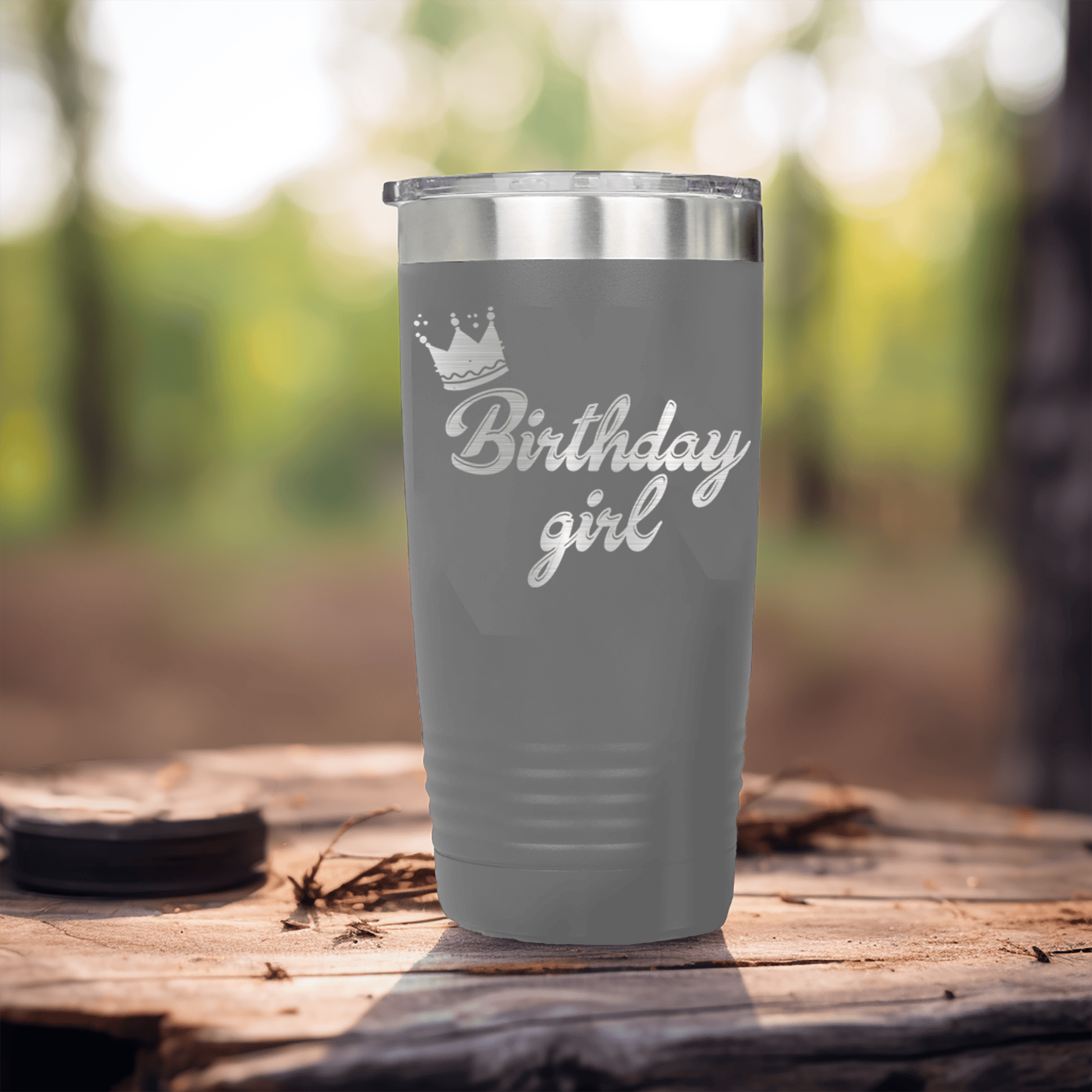 Grey birthday tumbler Birthday Girl