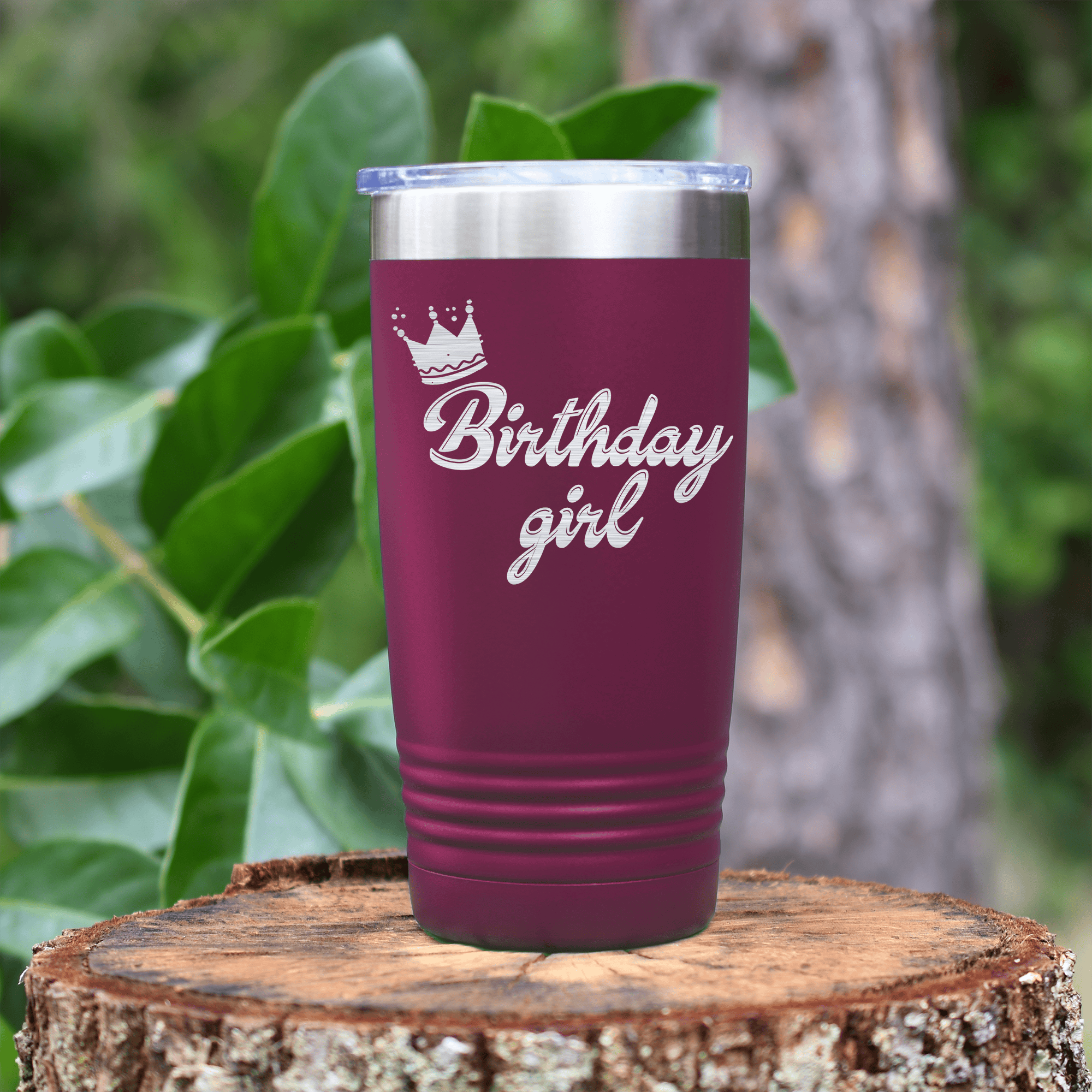 Maroon birthday tumbler Birthday Girl