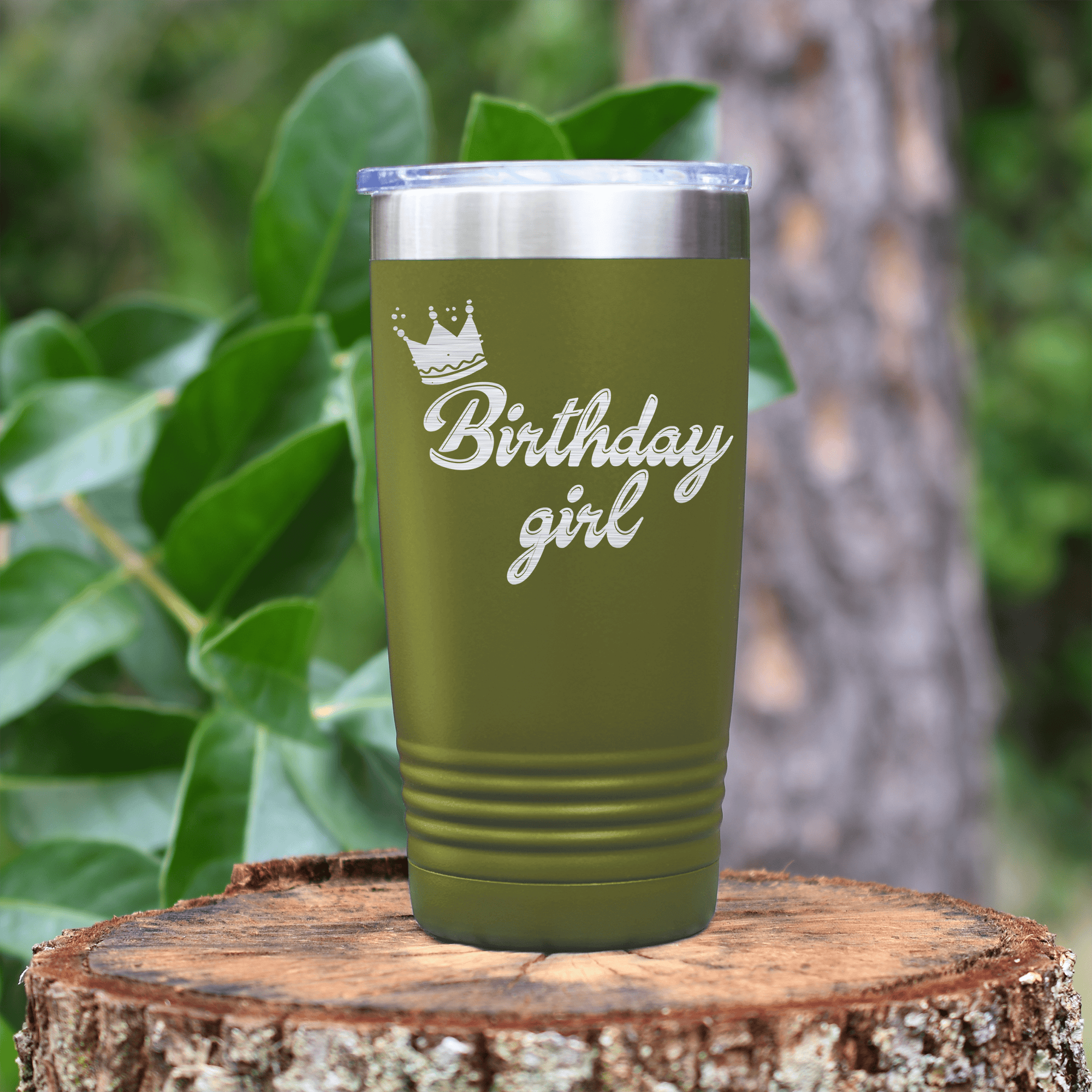 Military Green birthday tumbler Birthday Girl