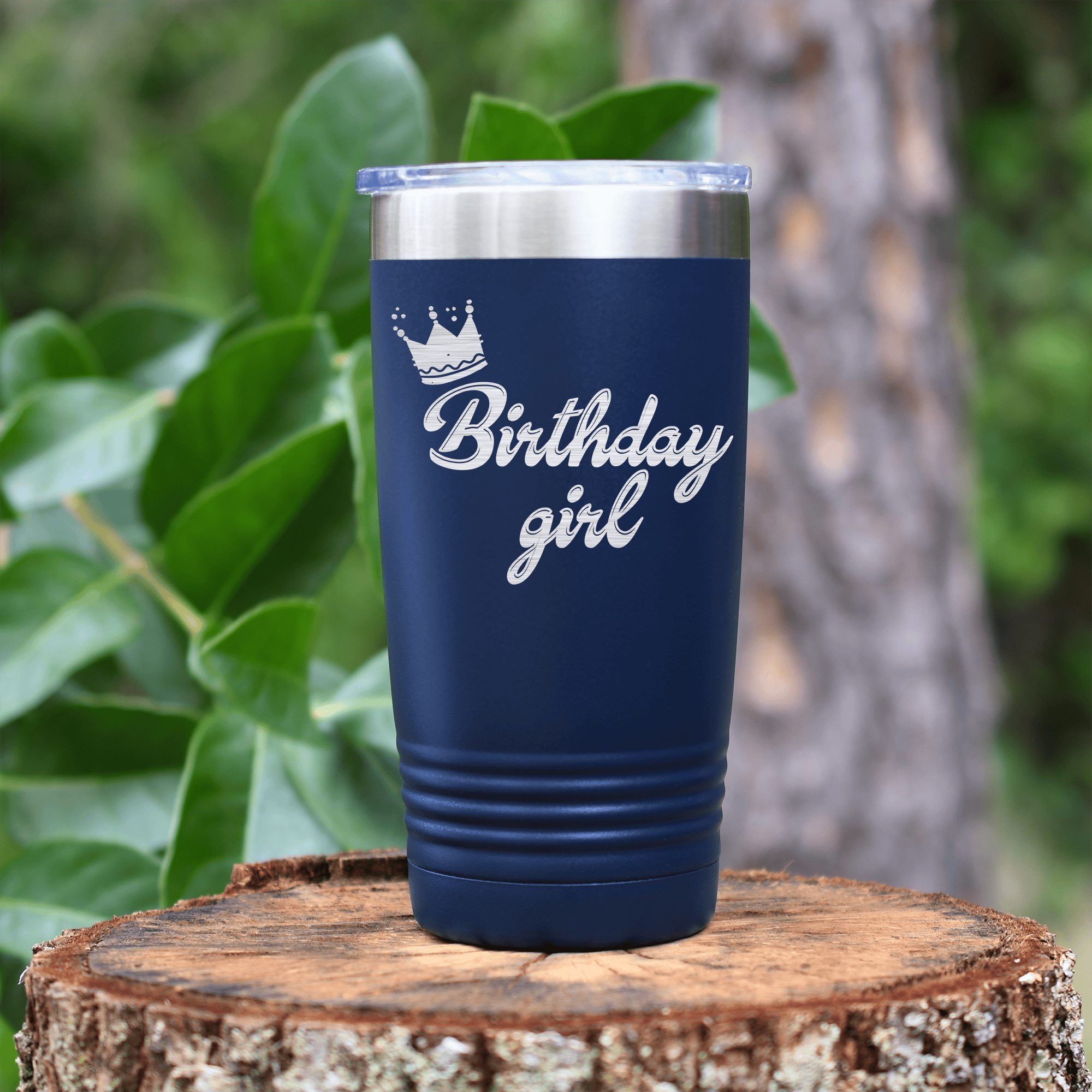 Navy birthday tumbler Birthday Girl