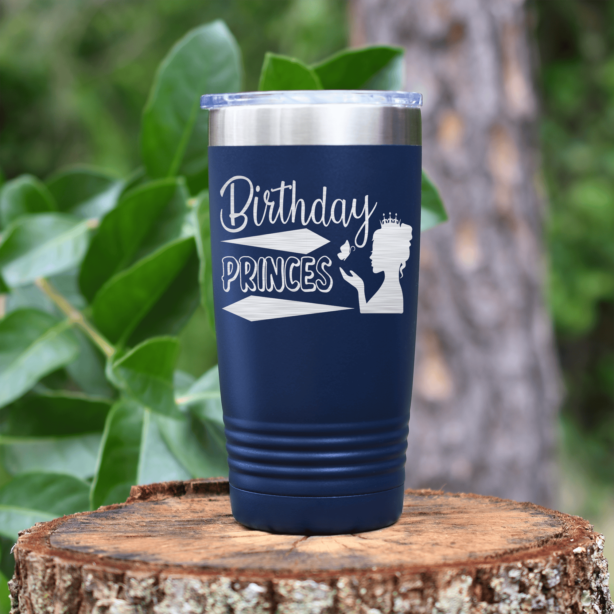 Navy birthday tumbler Birthday Princess Design