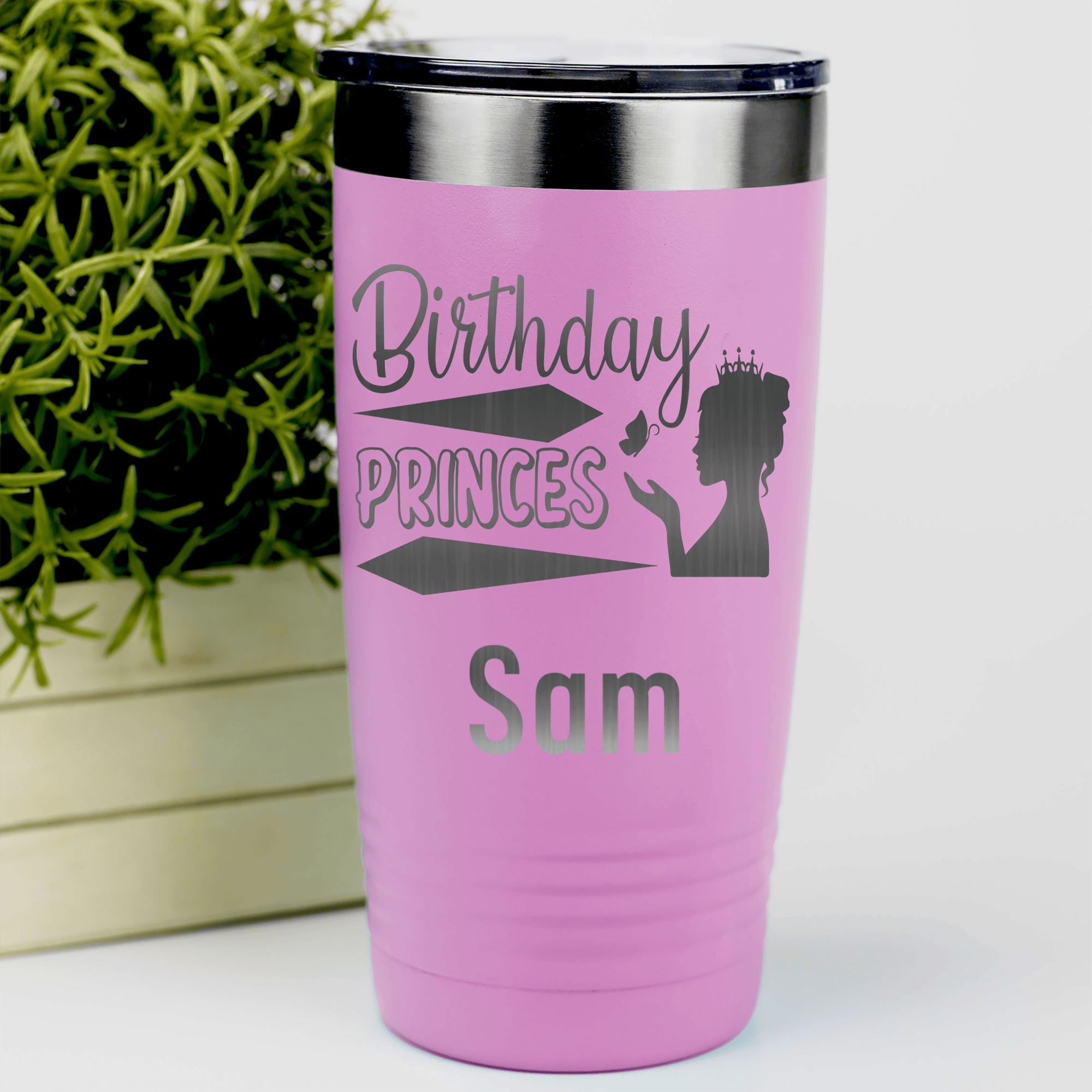 Pink Birthday Tumbler With Birthday Princess Design Design