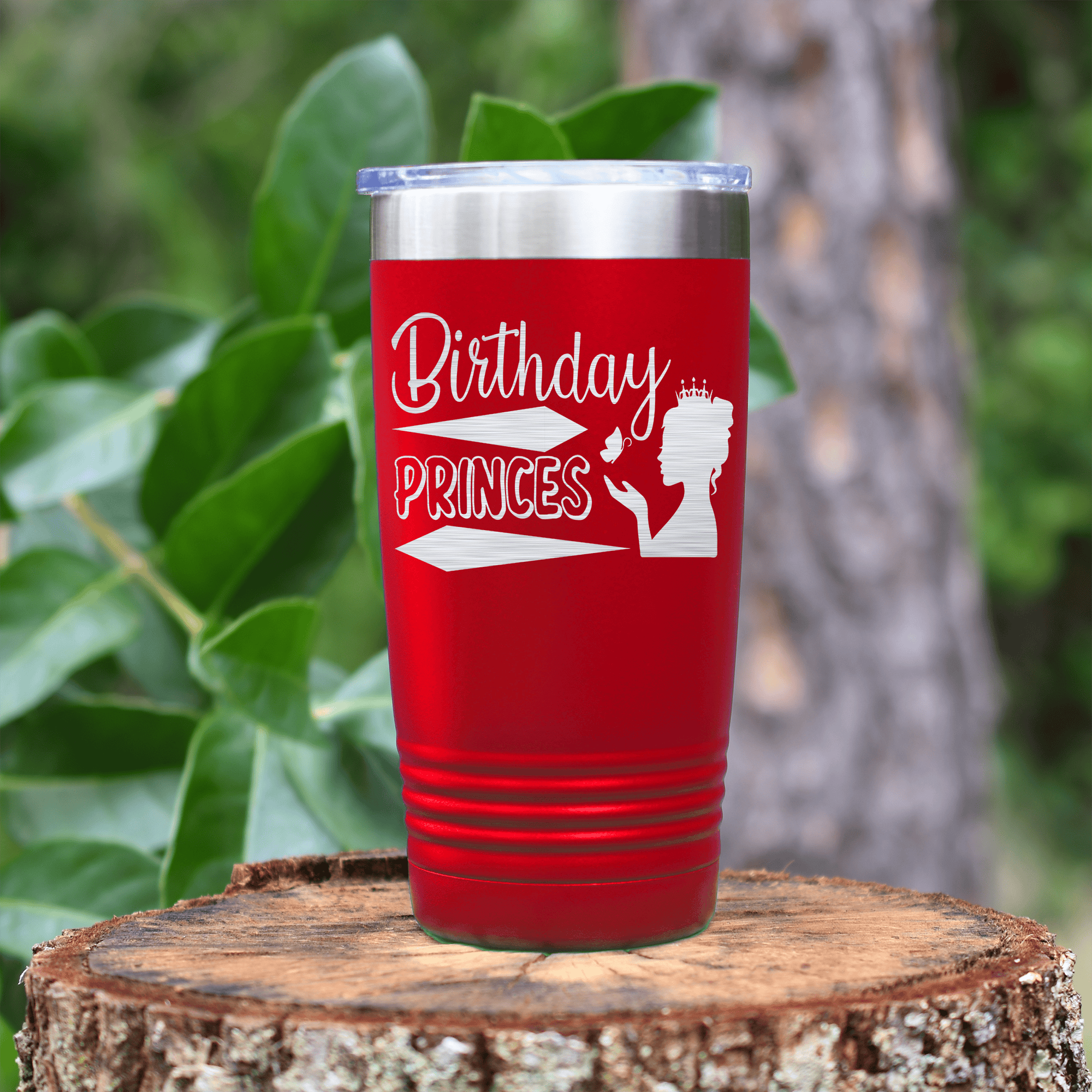 Red birthday tumbler Birthday Princess Design