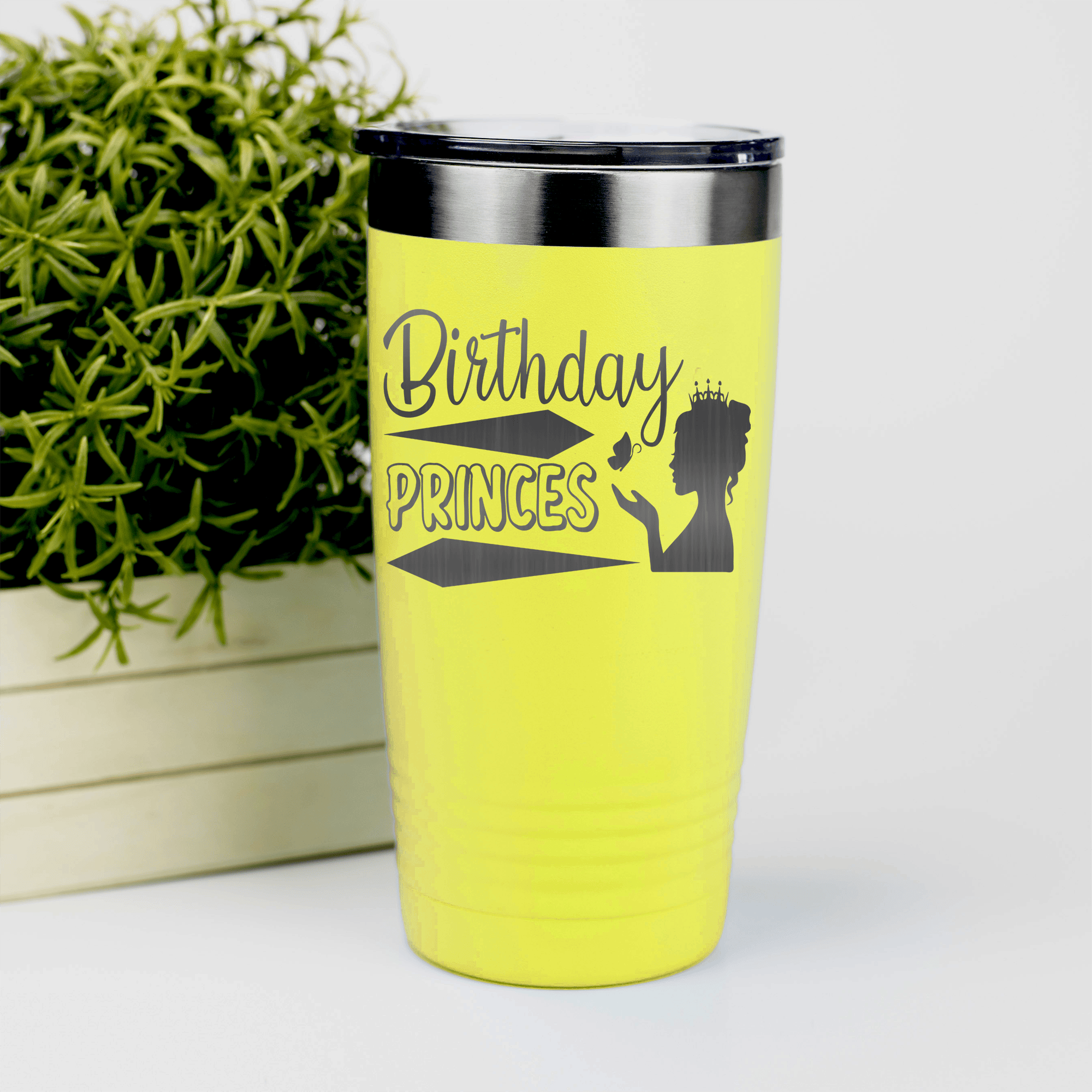 Yellow birthday tumbler Birthday Princess Design