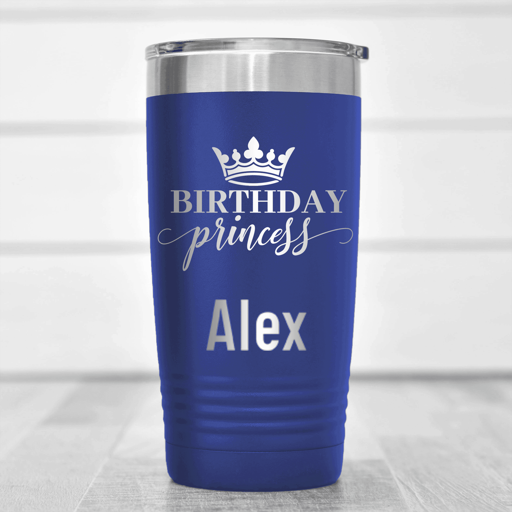 Blue Birthday Tumbler With Birthday Princess Design