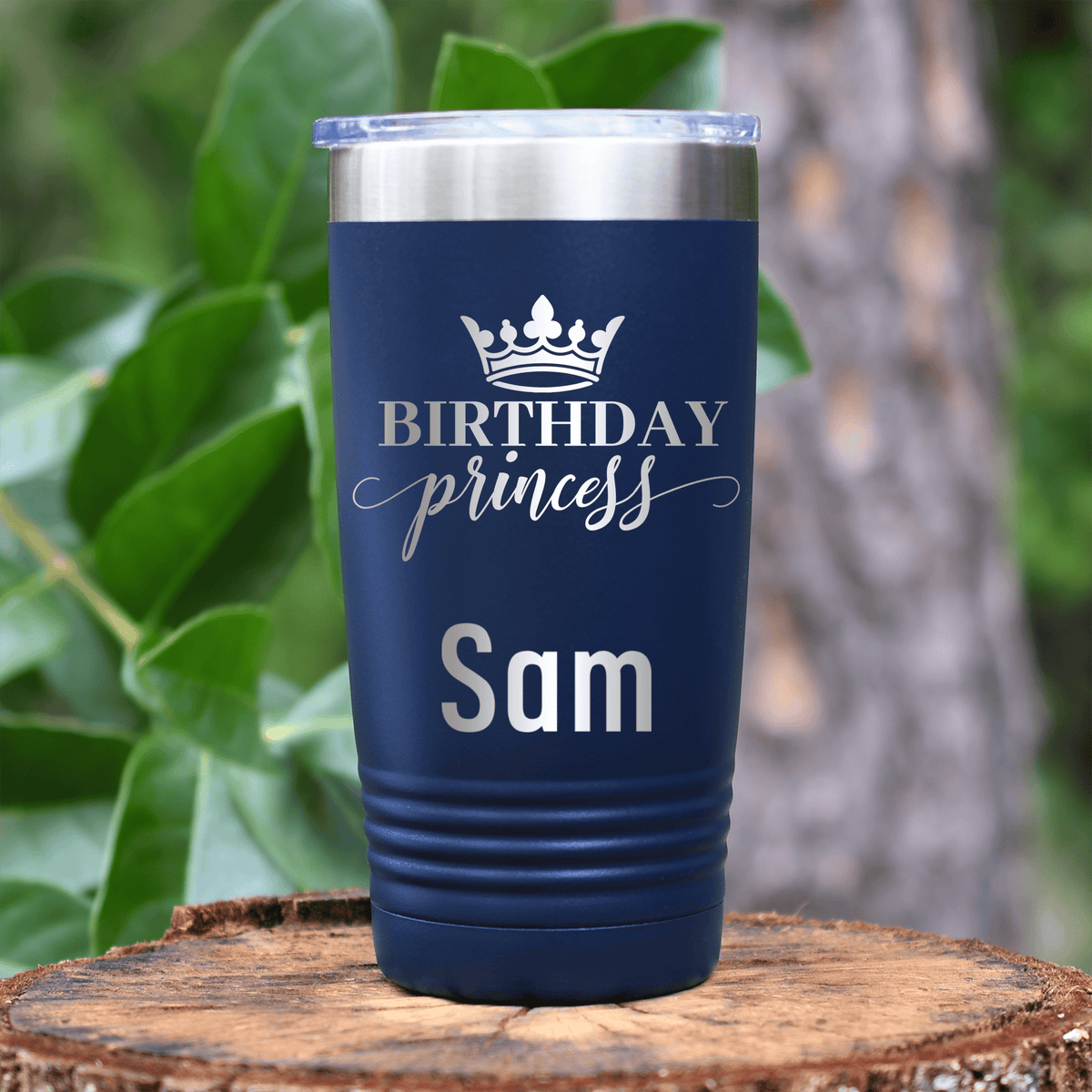 Navy Birthday Tumbler With Birthday Princess Design