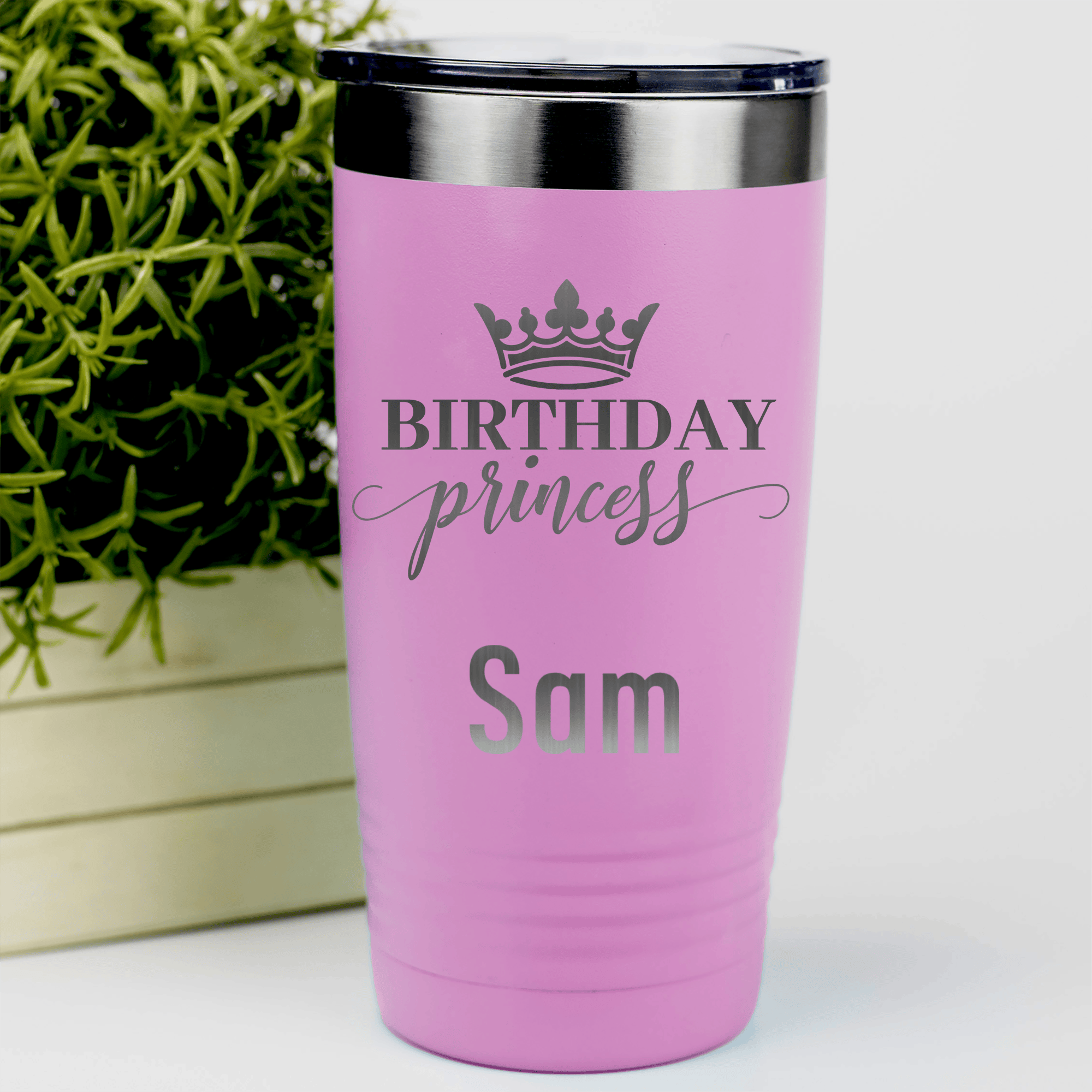 Pink Birthday Tumbler With Birthday Princess Design