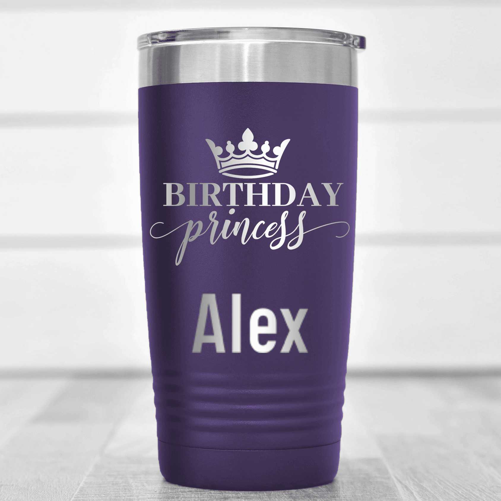 Purple Birthday Tumbler With Birthday Princess Design