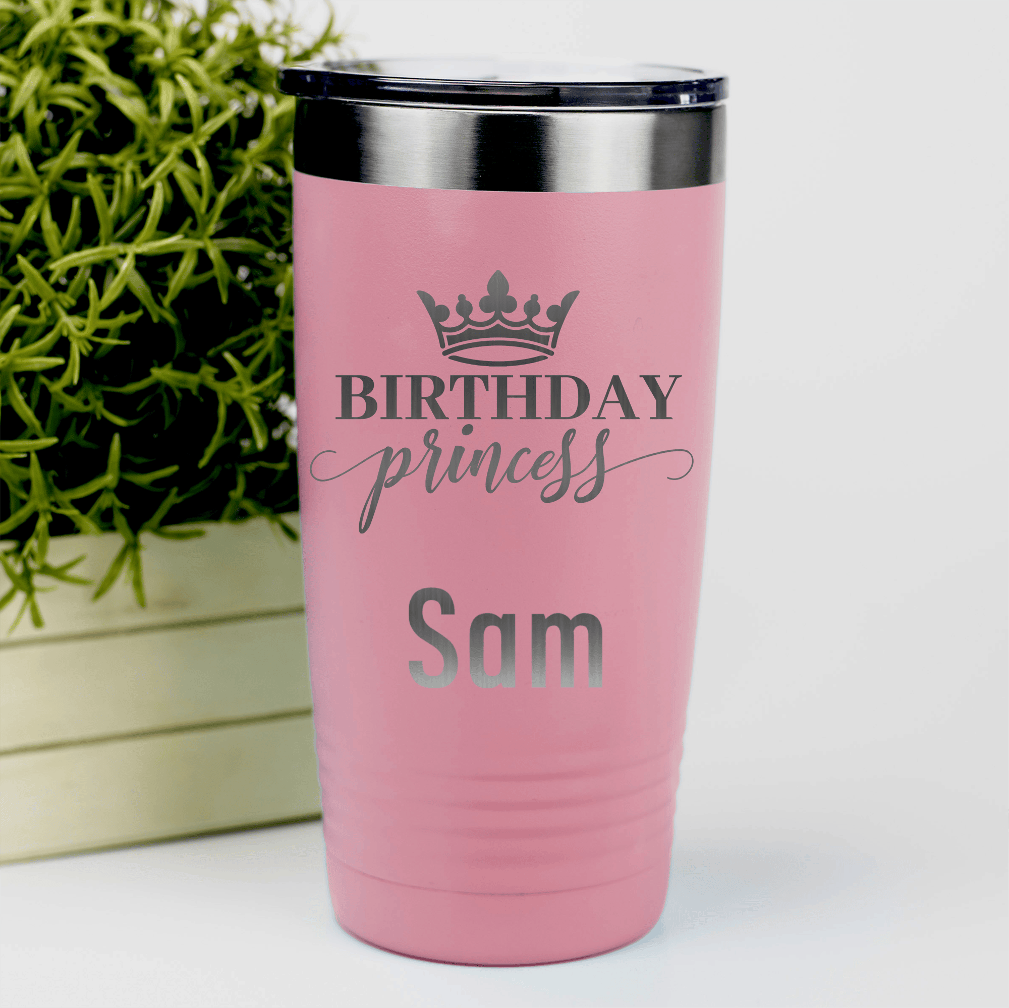 Salmon Birthday Tumbler With Birthday Princess Design