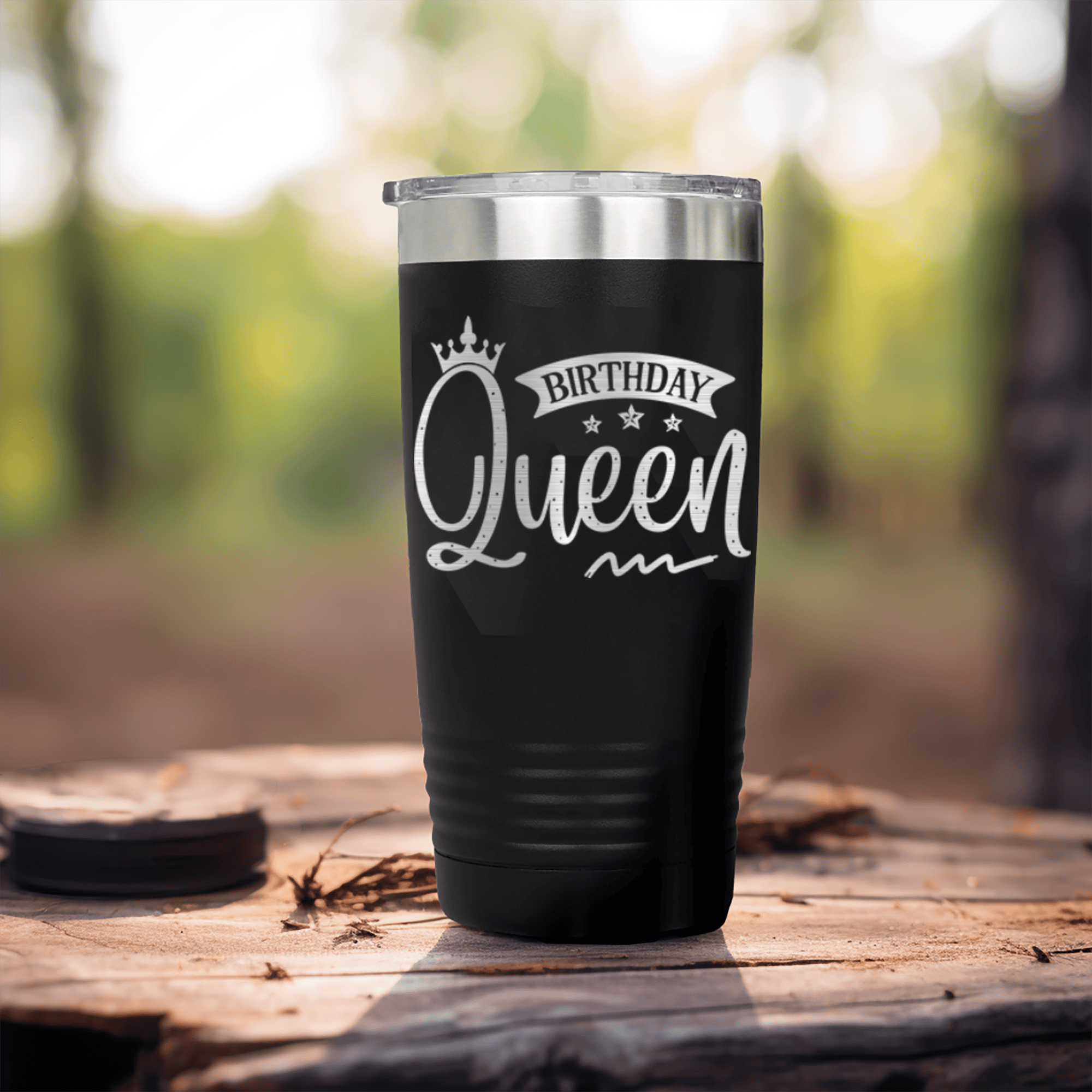 Black birthday tumbler Birthday Queen