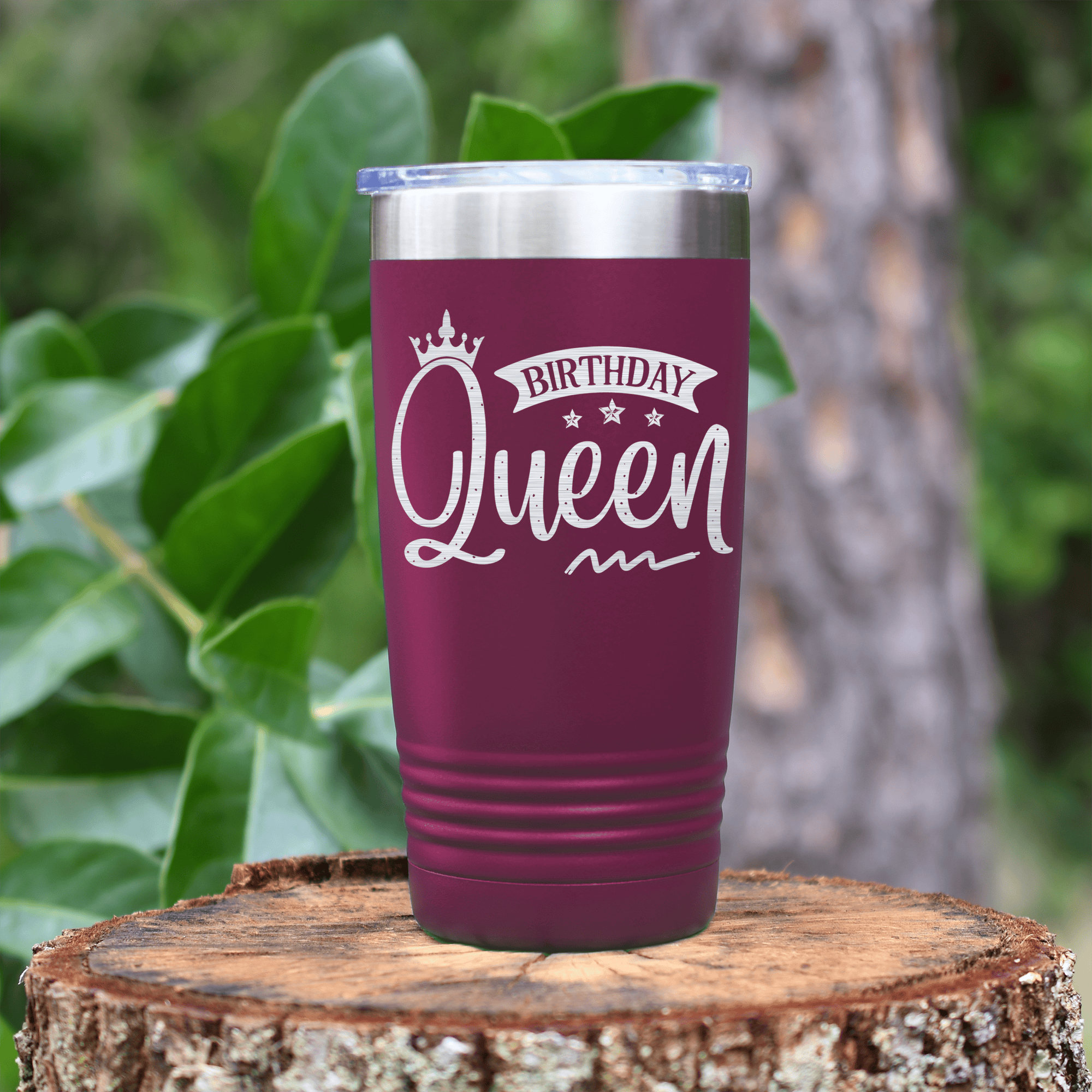 Maroon birthday tumbler Birthday Queen