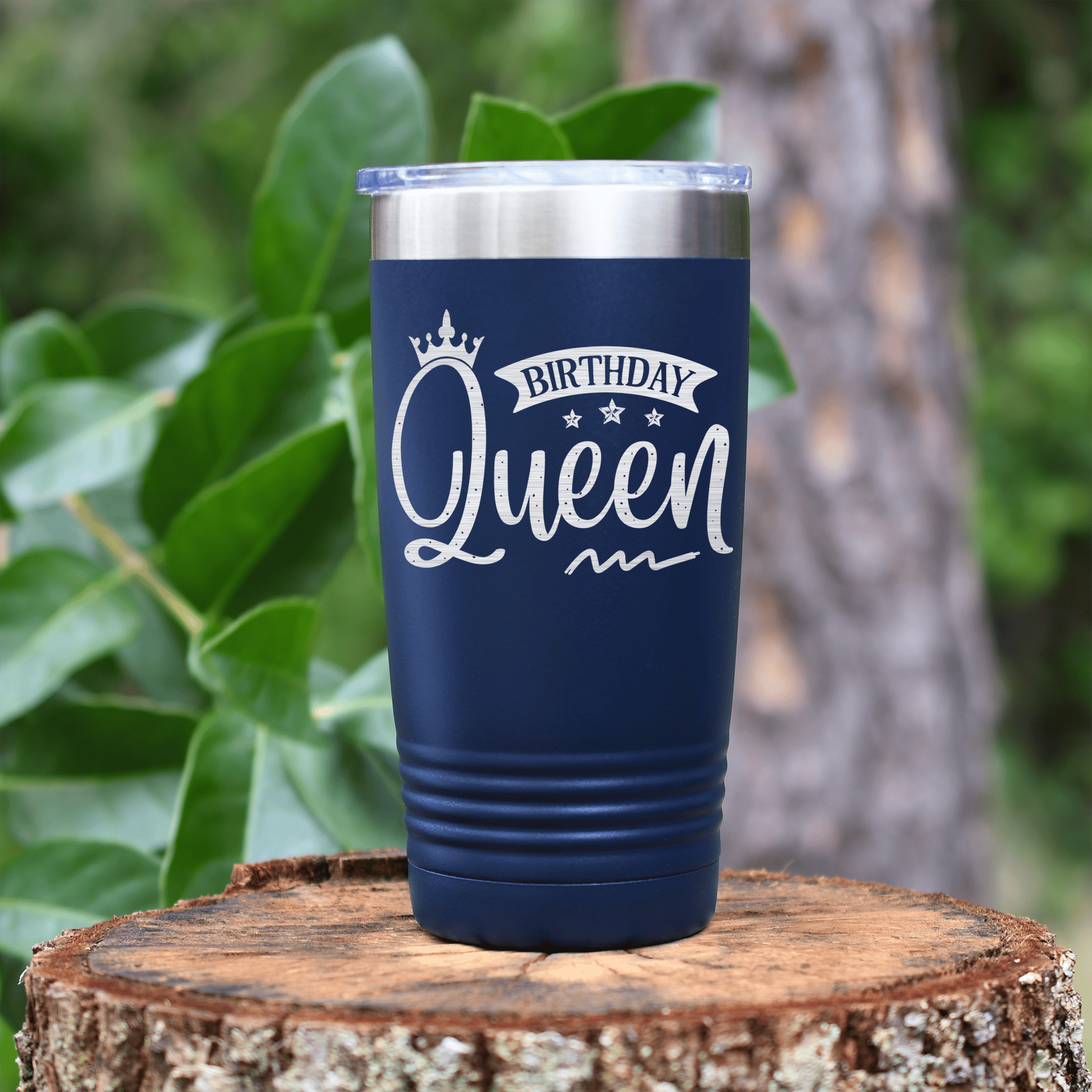 Navy birthday tumbler Birthday Queen