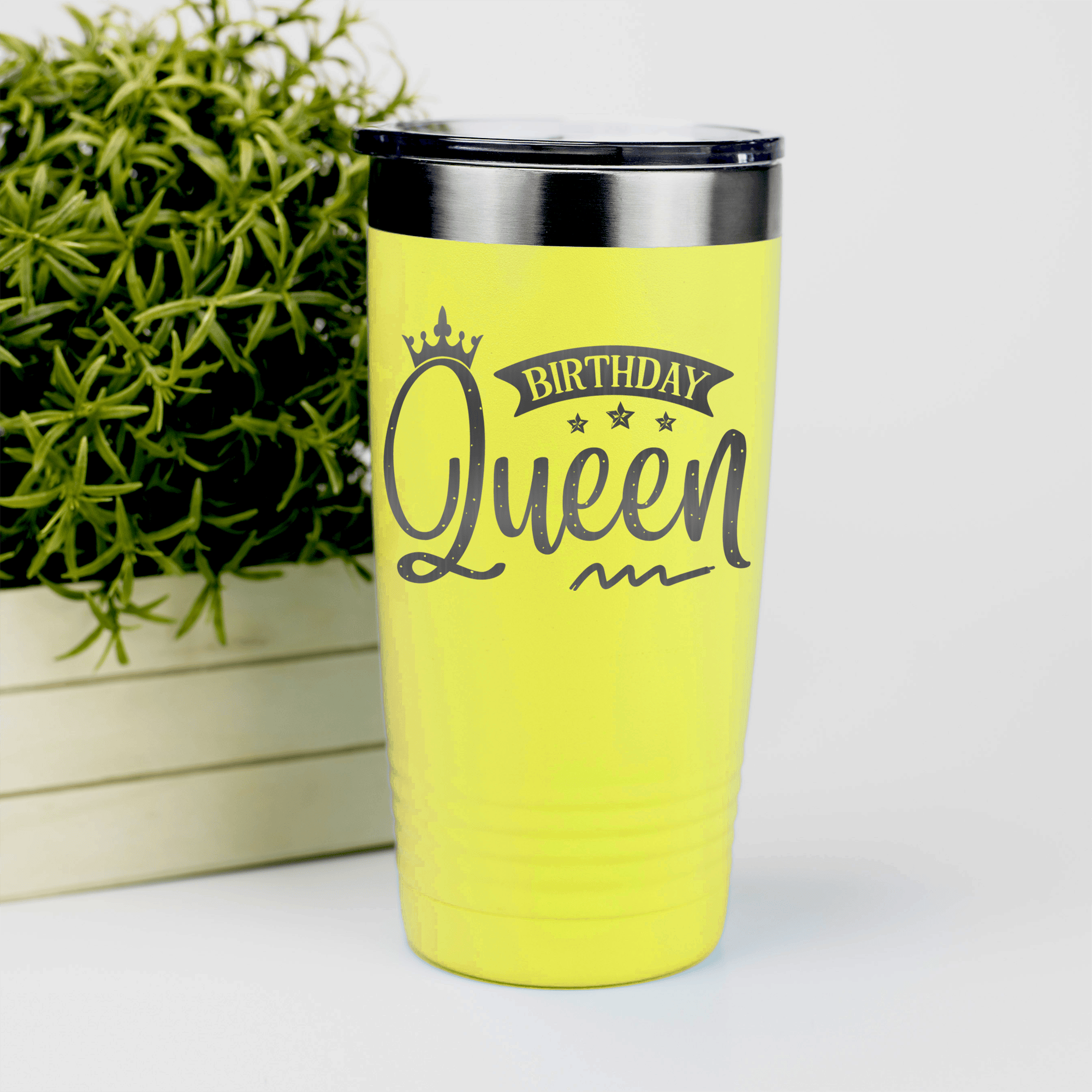 Yellow birthday tumbler Birthday Queen